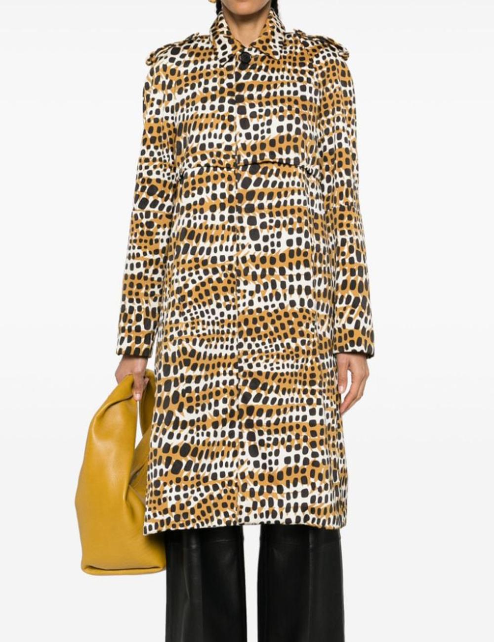Beige Celine by Phoebe Philo Cheetah Trench Coat For Sale
