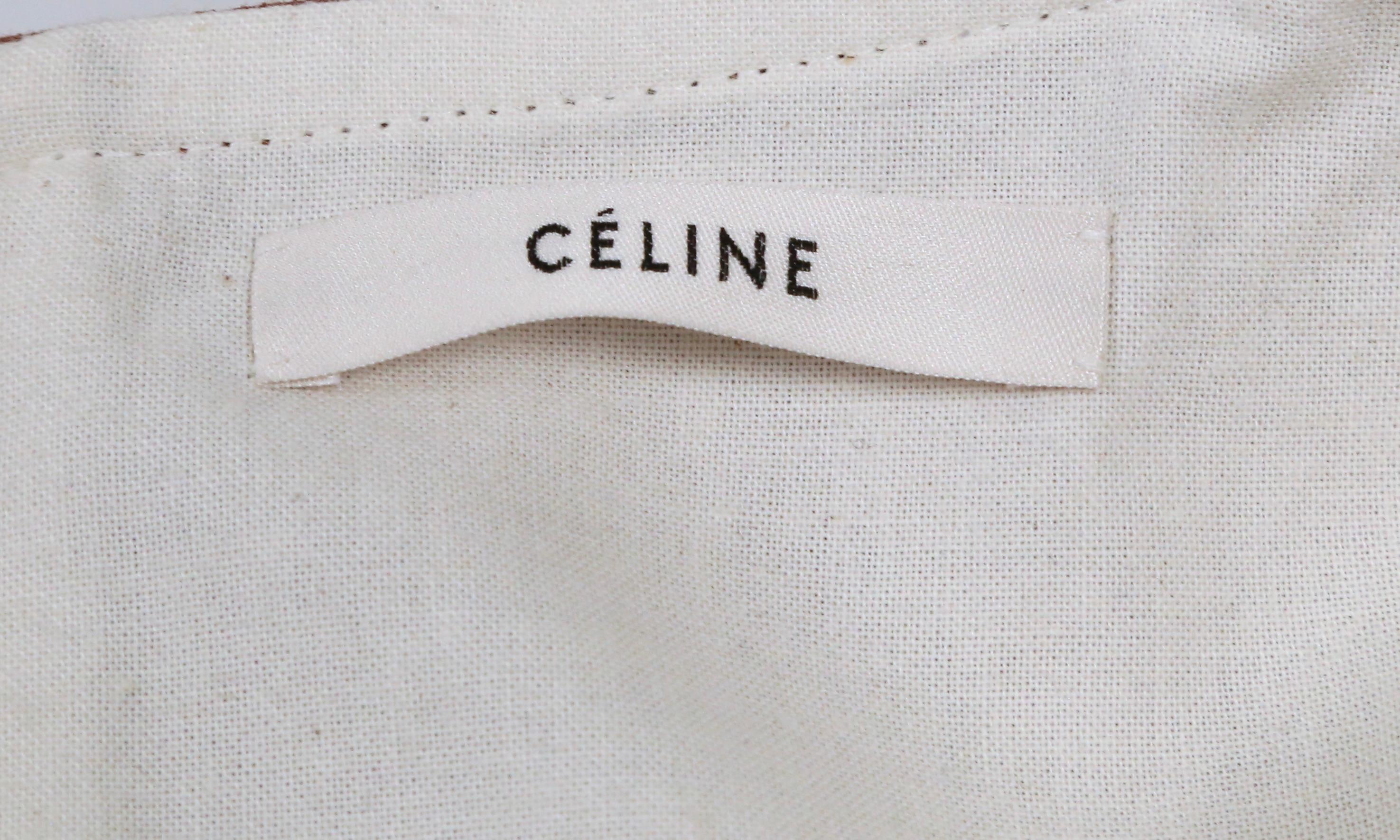 CELINE by PHOEBE PHILO Zimtbrauner Rock mit Rüschen im Angebot 7