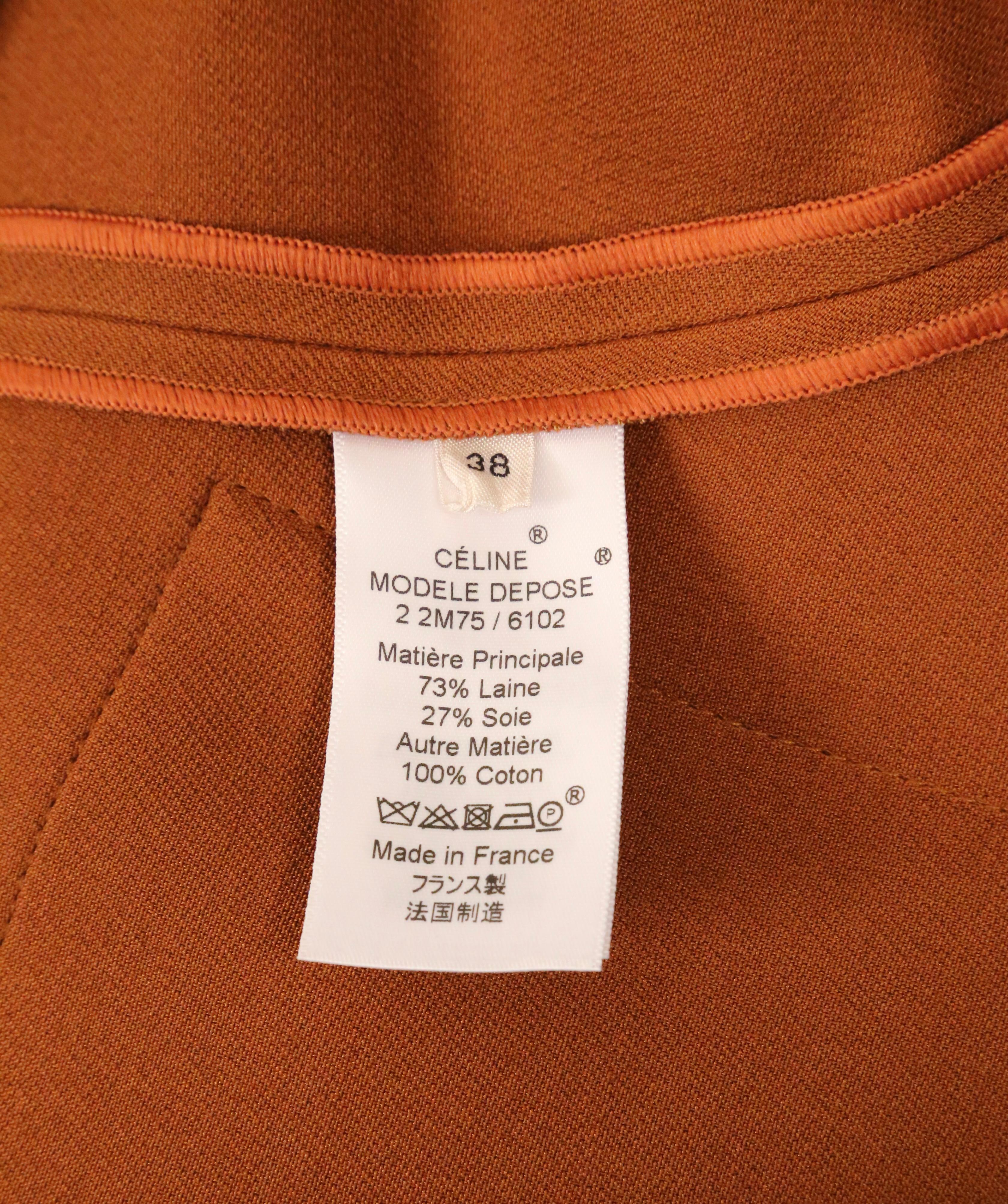 CELINE by PHOEBE PHILO Zimtbrauner Rock mit Rüschen im Angebot 8