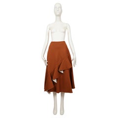 CELINE by PHOEBE PHILO cinnamon brown skirt with ruffles