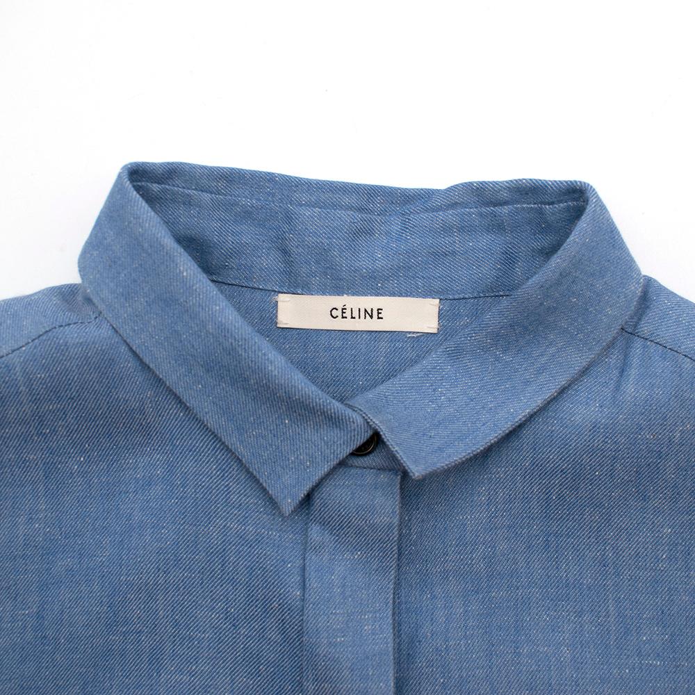 Celine by Phoebe Philo Denim Patchwork Mini Dress - Size US 8 In Excellent Condition In London, GB