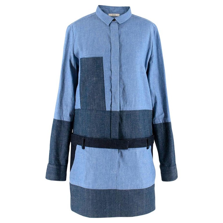 celine denim dress New S'Edge Celine denim tencel zip down dress with gold hardware size M