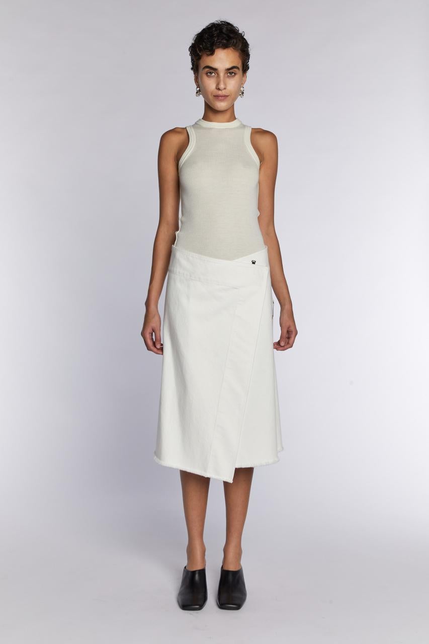 Céline by Phoebe Philo Denim Wrap Skirt 2010s For Sale 4