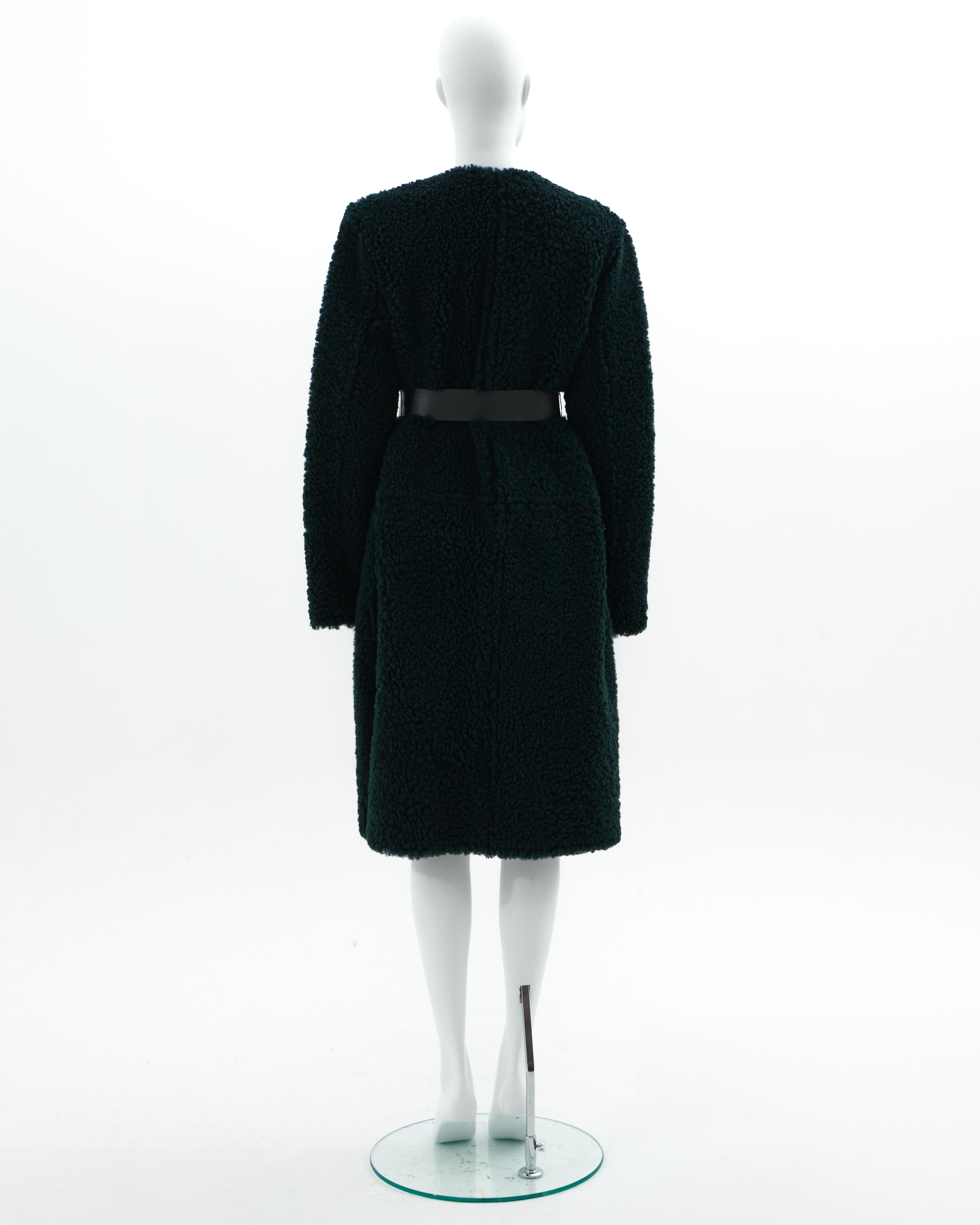 Black Céline by Phoebe Philo F/W 2016 Green natural sheepskin coat