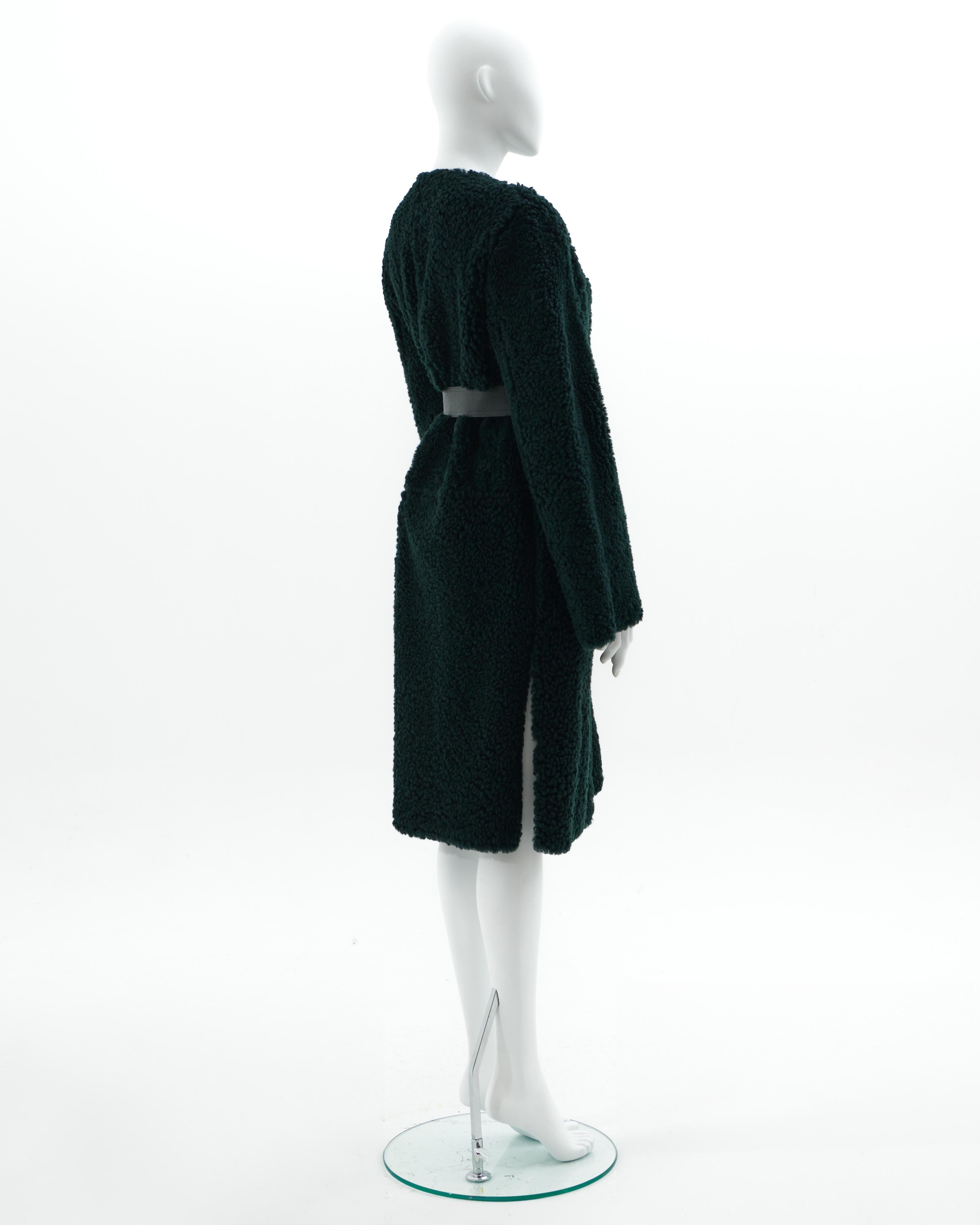Céline by Phoebe Philo F/W 2016 Green natural sheepskin coat In New Condition In Milano, IT