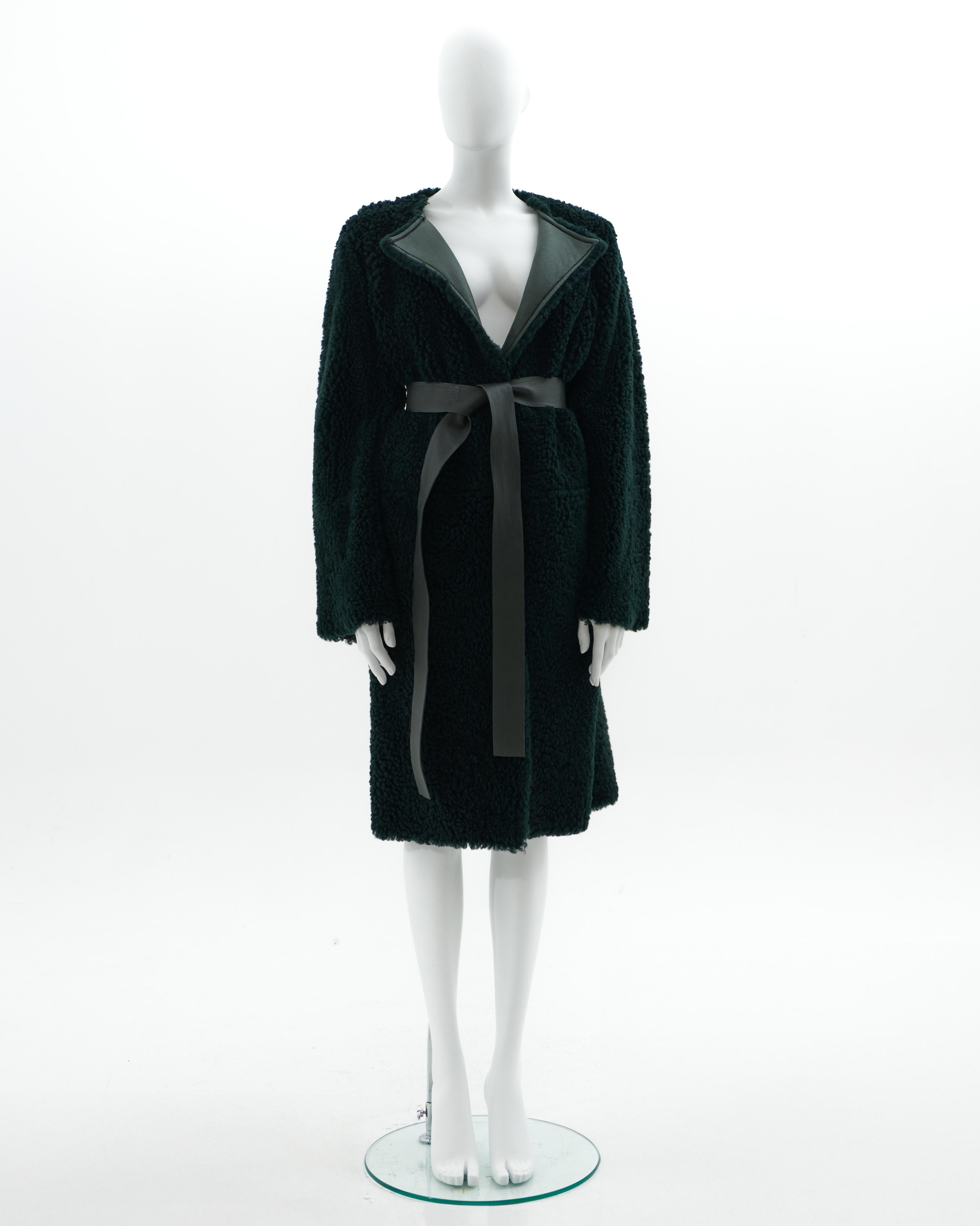 Women's Céline by Phoebe Philo F/W 2016 Green natural sheepskin coat