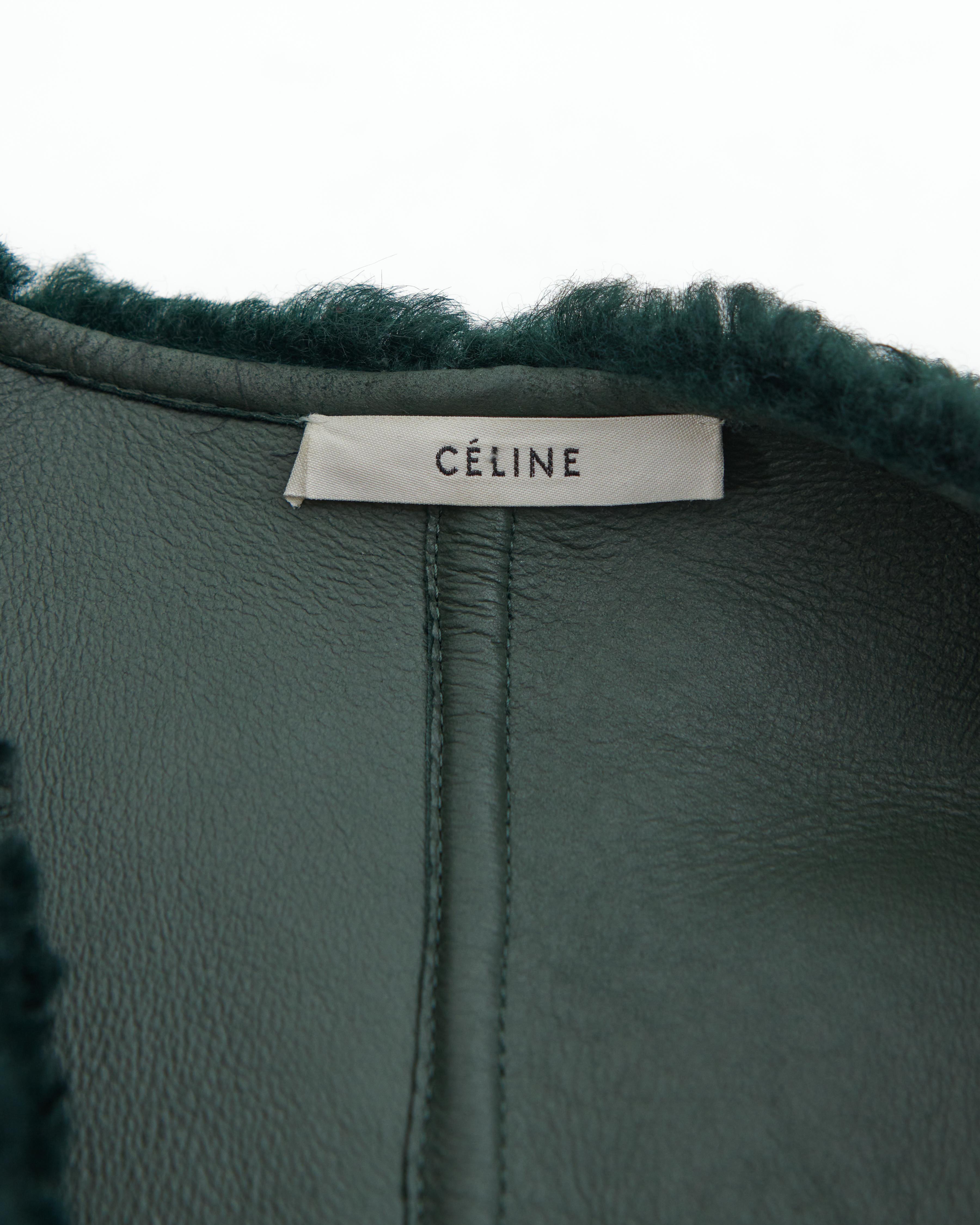 Céline by Phoebe Philo F/W 2016 Green natural sheepskin coat 3