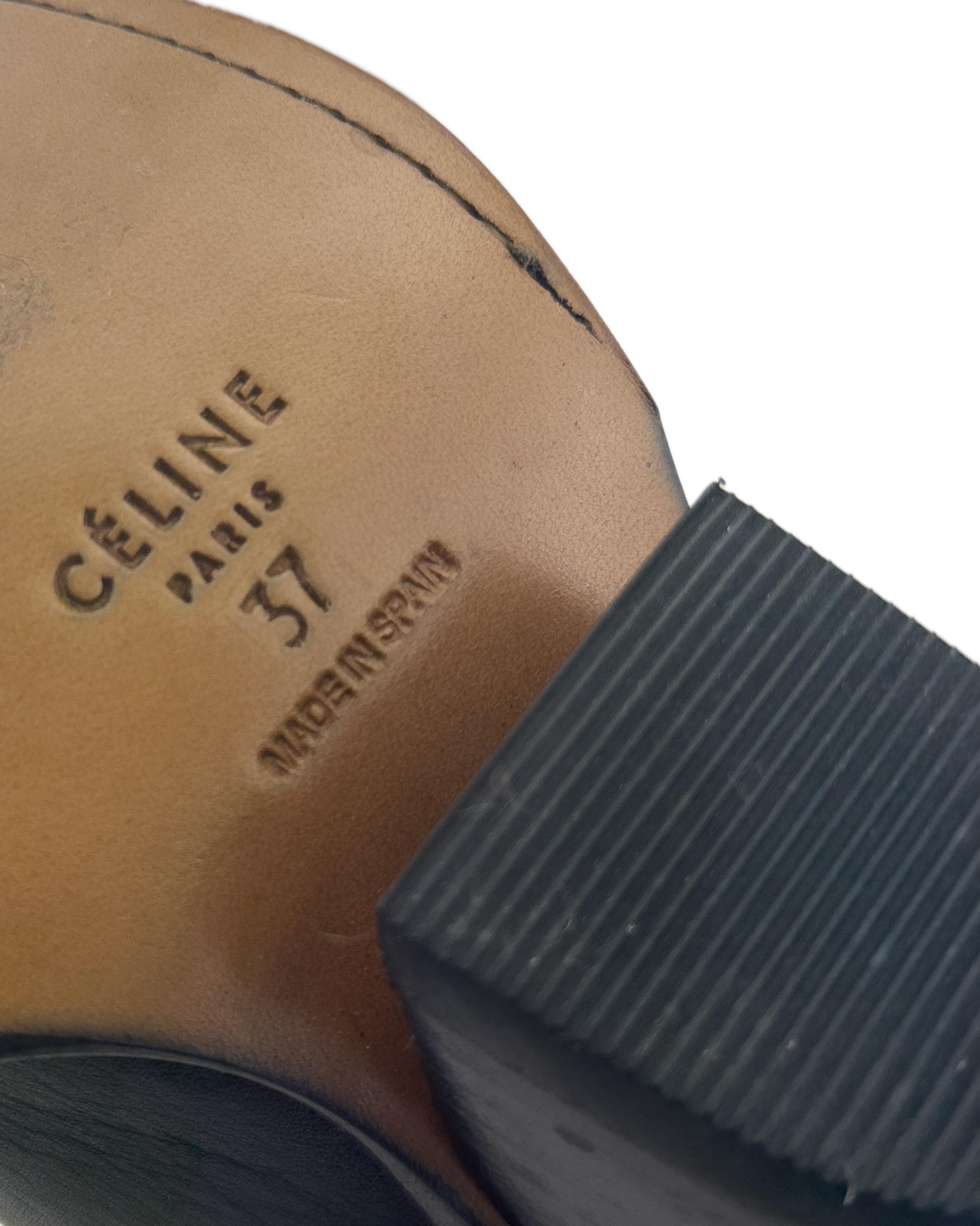 Céline by Phoebe Philo FW 2017 Runway Black Leather Santiag Western Boots For Sale 3