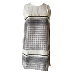 CÉLINE by Phoebe Philo Graphic Silk Blend Shift Dress, circa 2010s