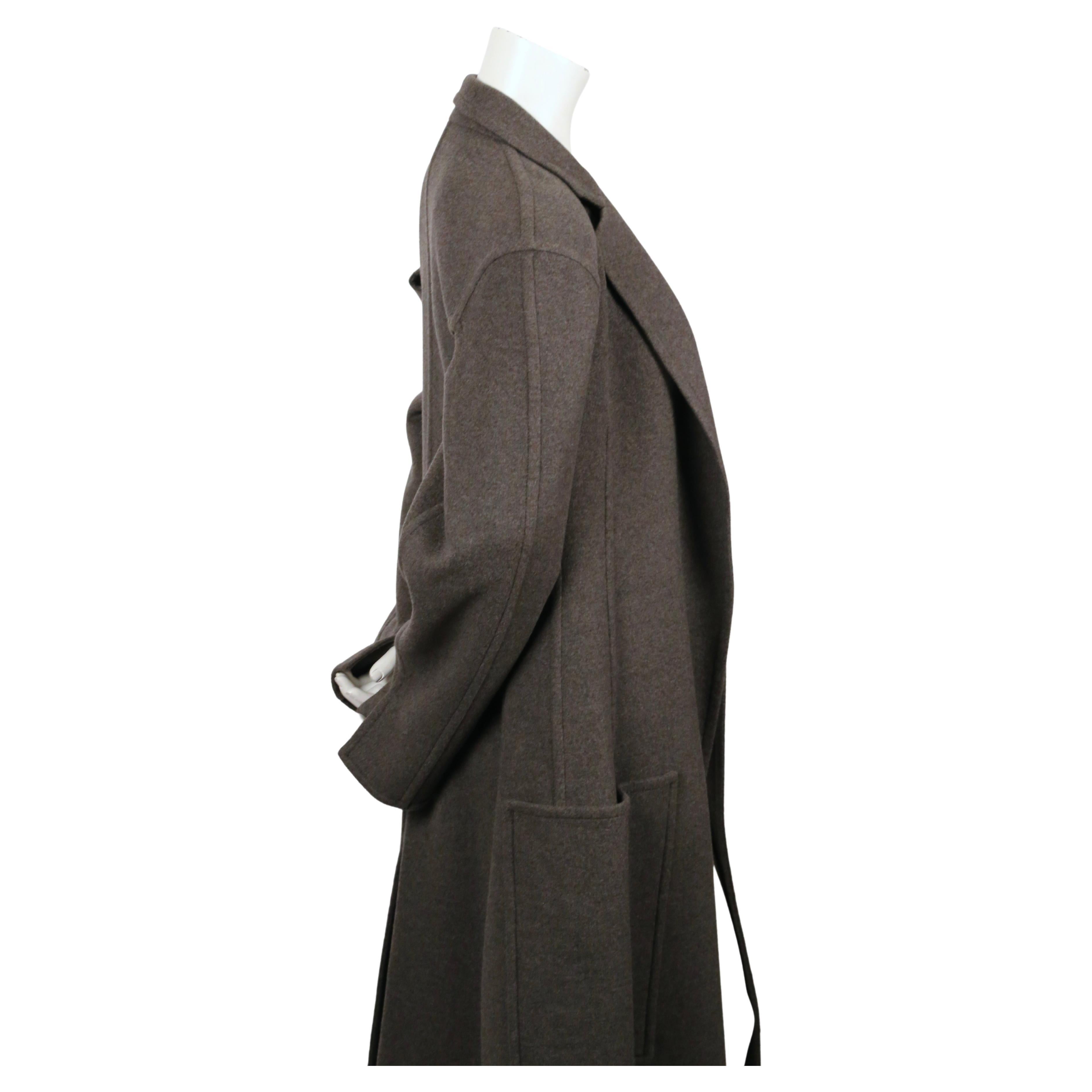 Black Celine by Phoebe Philo heathered grey cashmere coat with cutouts & wrap pockets For Sale