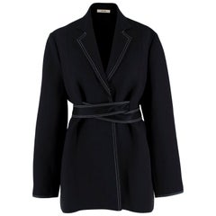Celine by Phoebe Philo Kimonojacke mit weißen Kontrastnähten - Größe US 4