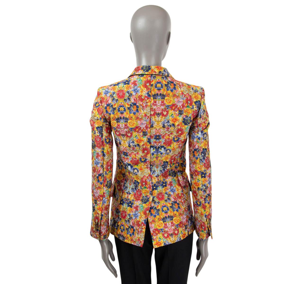 Brown CELINE by PHOEBE PHILO multicolor 2012 FLORAL Blazer Jacket 36 XS For Sale