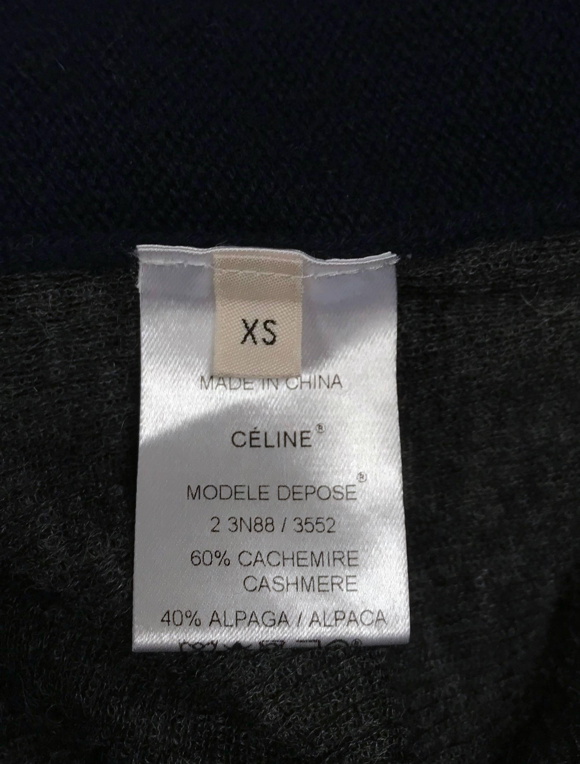 CELINE by PHOEBE PHILO navy and grey cashmere and alpaca sheer sweater 1