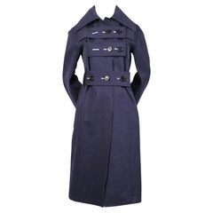 CELINE by PHOEBE PHILO navy blue brushed cotton trench coat