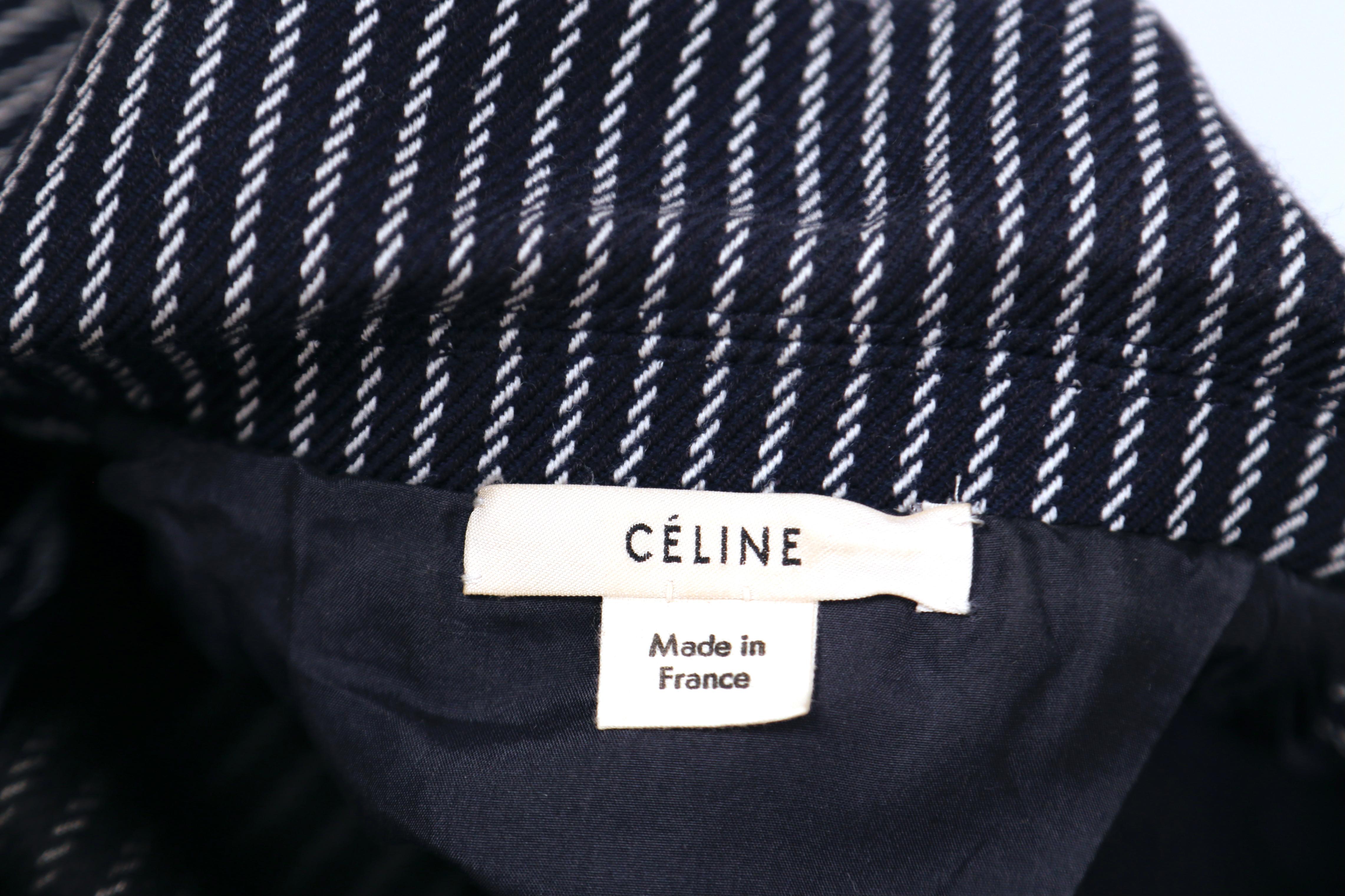 CELINE by PHOEBE PHILO navy blue striped hourglass jacket resort 2016 In Excellent Condition In San Fransisco, CA
