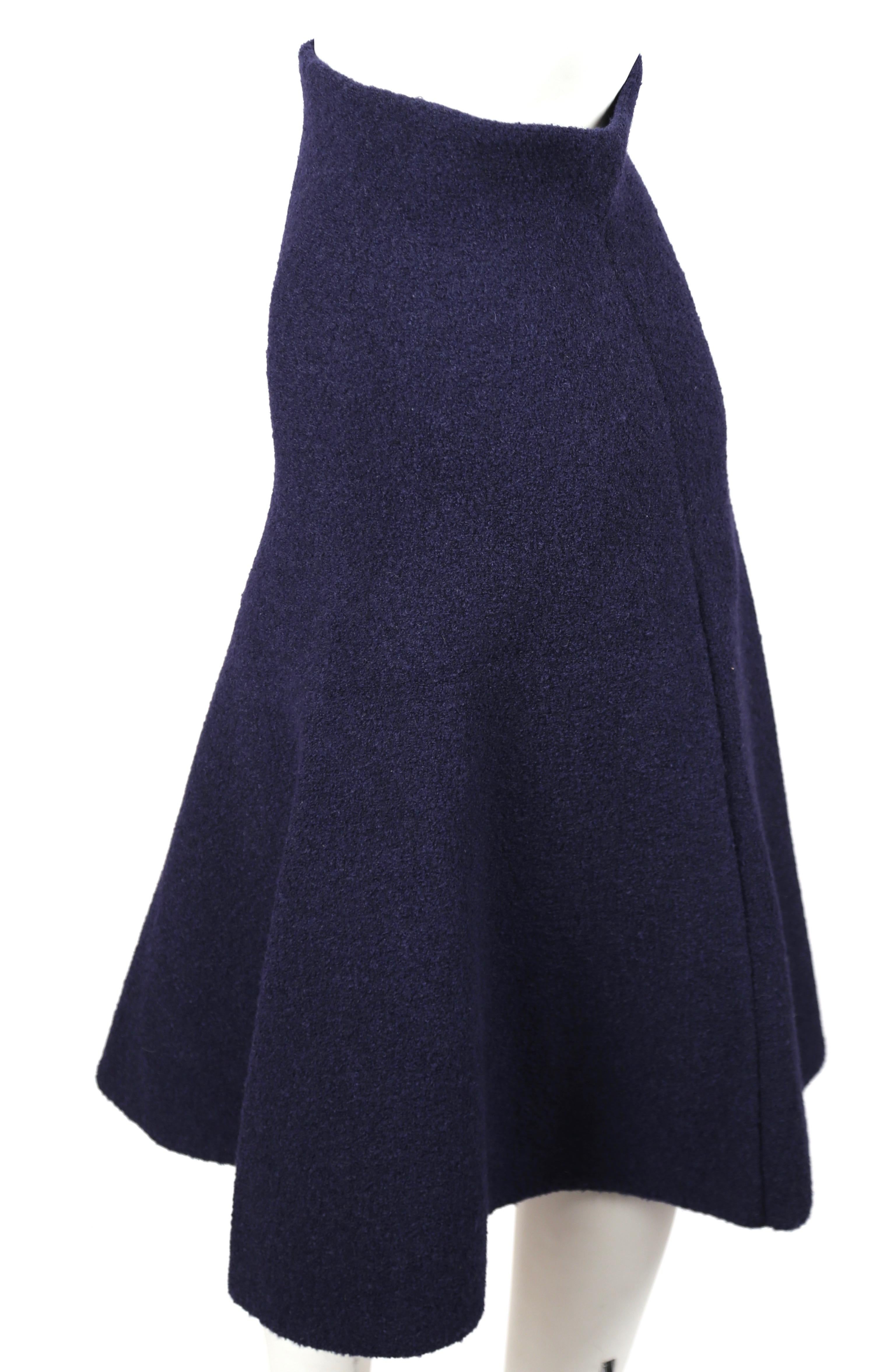 Black CELINE by Phoebe Philo navy blue textured knit trumpet skirt - runway 2013