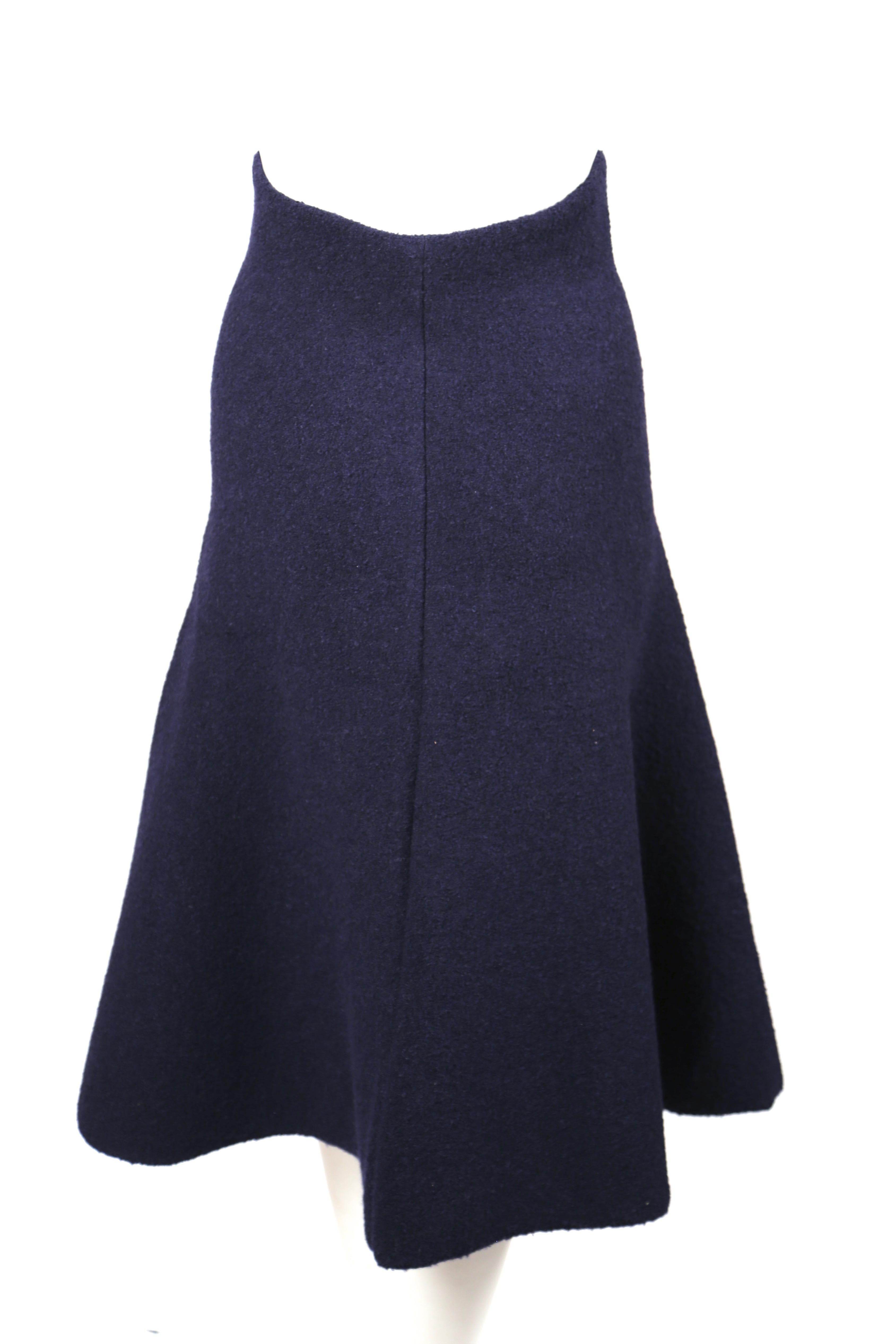 CELINE by Phoebe Philo navy blue textured knit trumpet skirt - runway 2013 In Good Condition In San Fransisco, CA