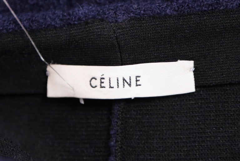 CELINE by Phoebe Philo navy blue textured knit trumpet skirt - runway ...
