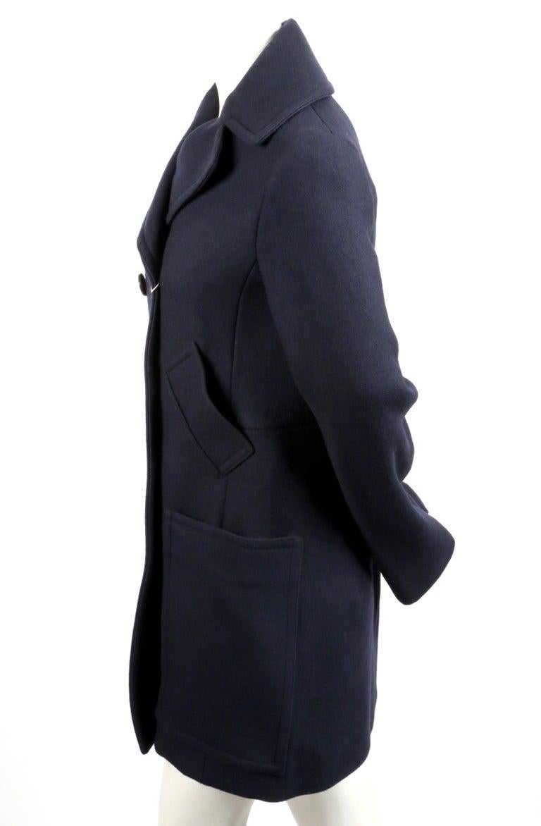 CELINE by PHOEBE PHILO navy blue wool peacoat with gold button - new ...