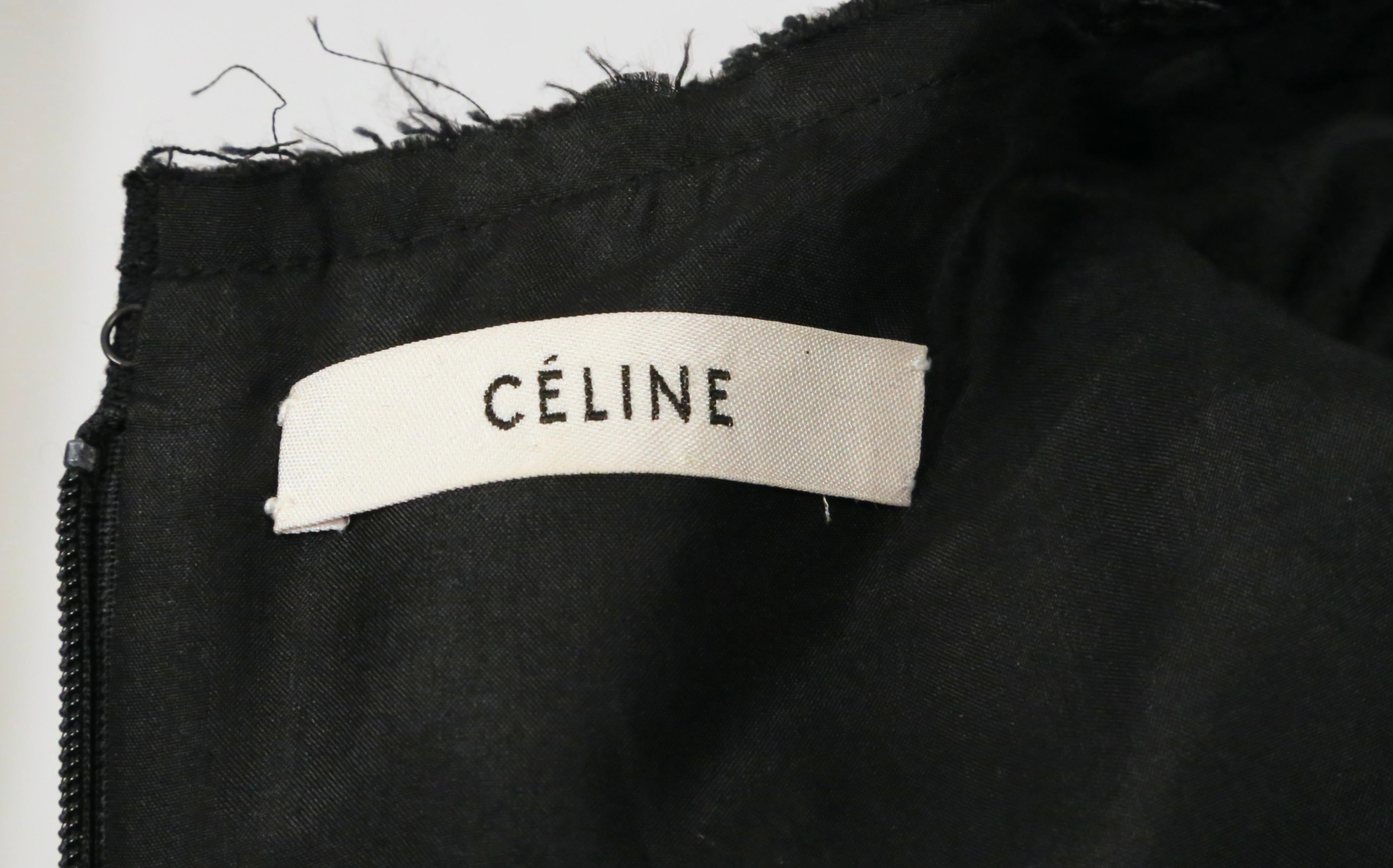 Celine by Phoebe Philo Marineblaues Laufstegkleid mit Fransen am Saum 5