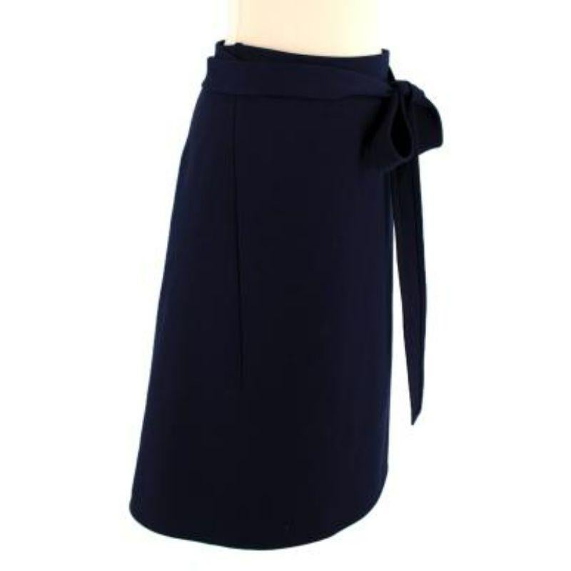 Celine by Phoebe Philo Navy Wool Wrap Skirt For Sale at 1stDibs