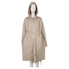 CELINE by PHOEBE PHILO oatmeal wool and cashmere coat with hood - resort 2016