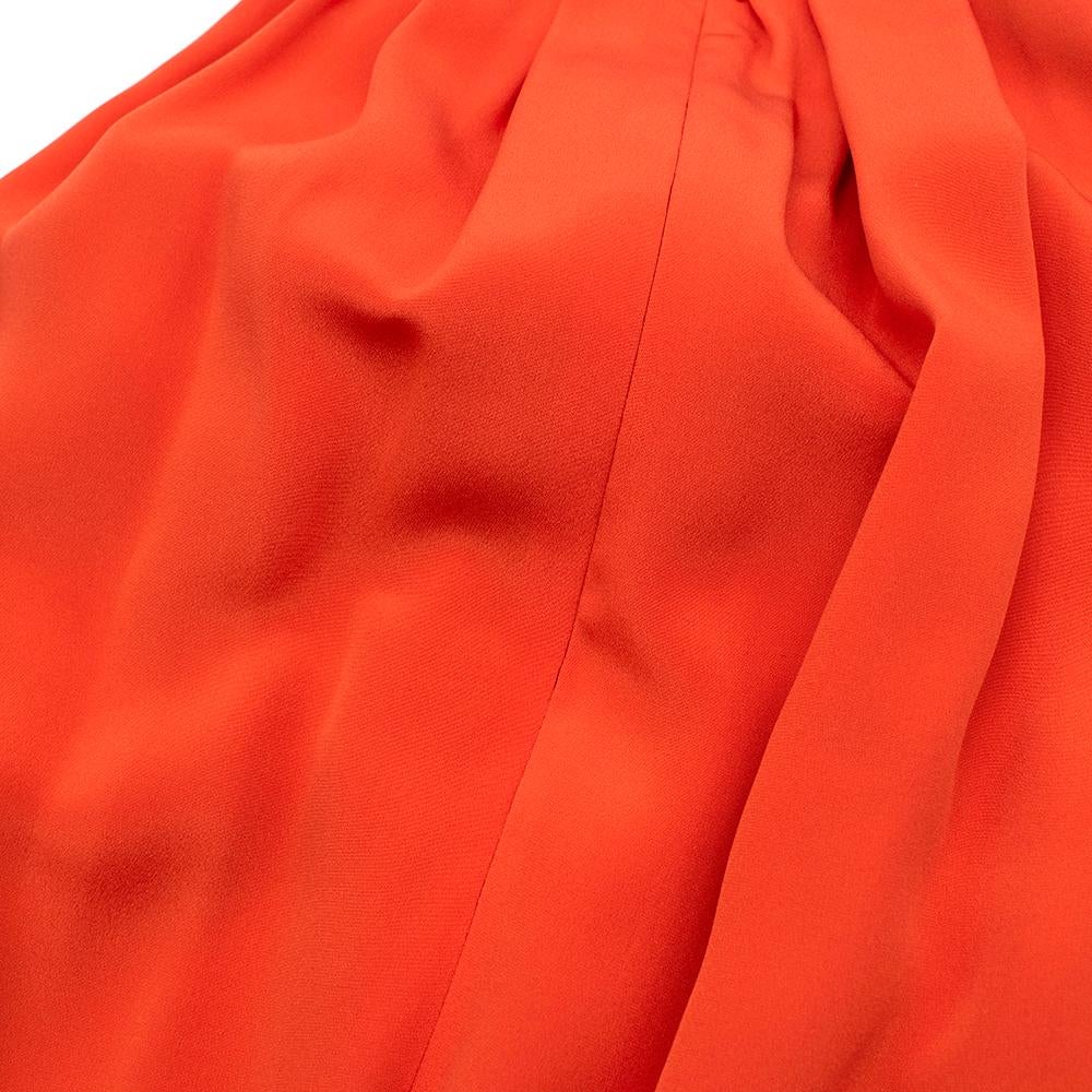 Celine by Phoebe Philo Orange Silk Pleated Mini Dress - Size US 6 For Sale 1