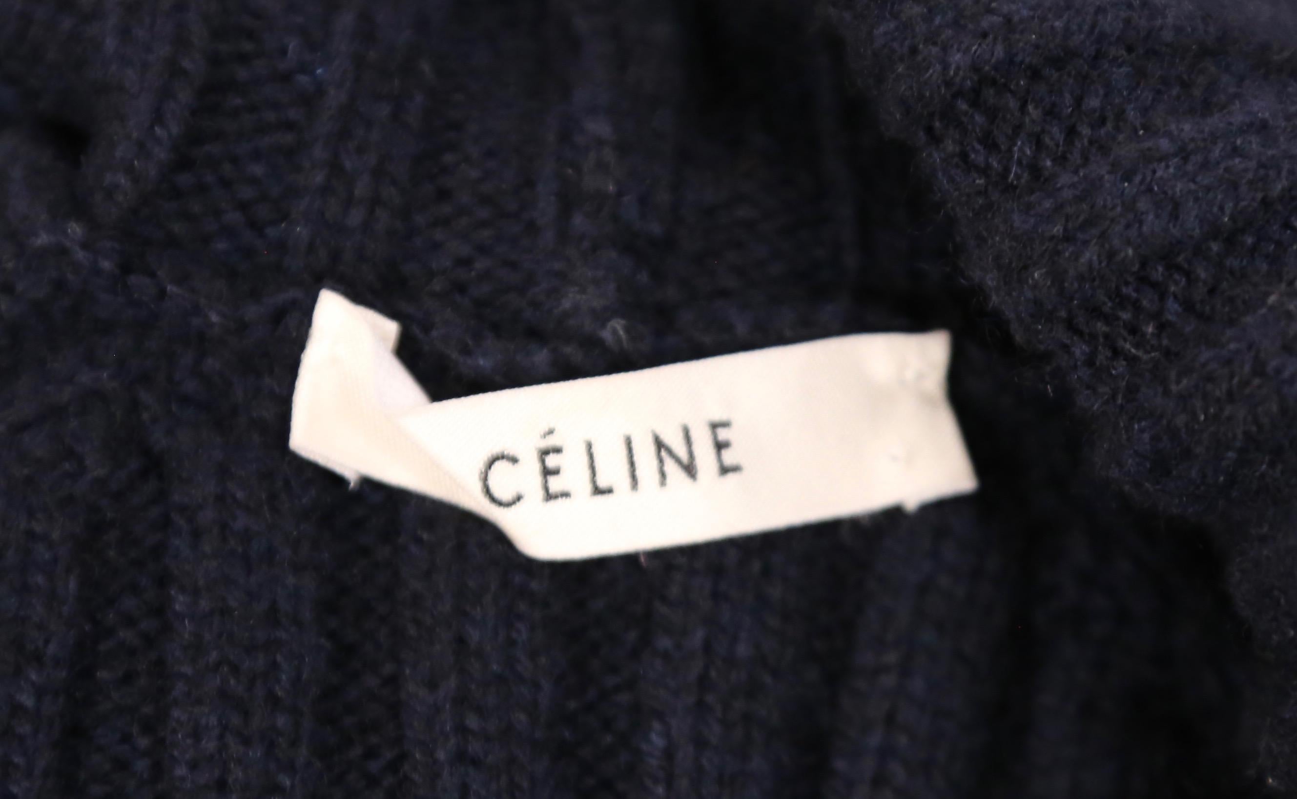 CELINE by PHOEBE PHILO oversized navy sweater with red stripe 1