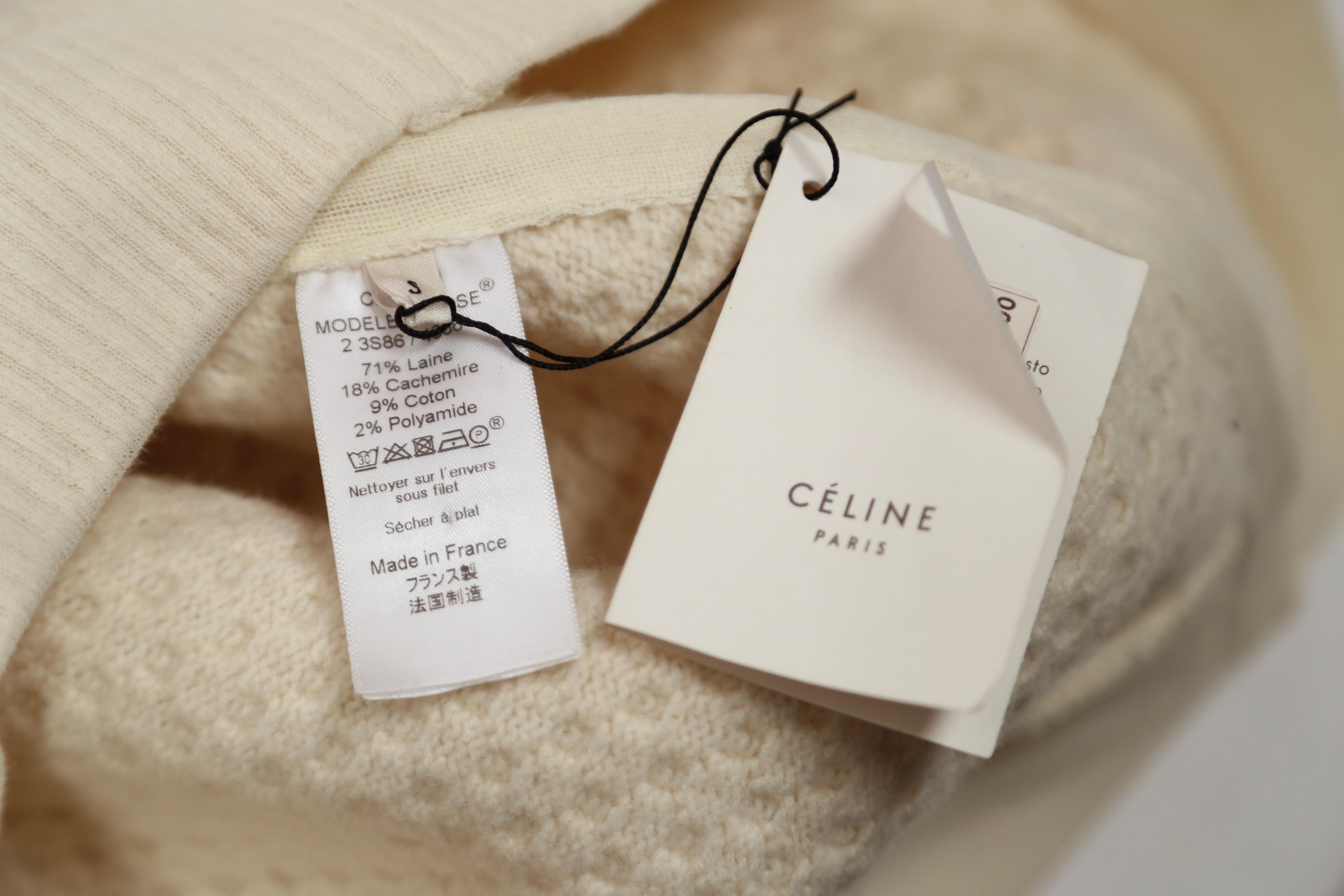 CELINE by PHOEBE PHILO oversized sweater with rounded sleeves and net overlay For Sale 2