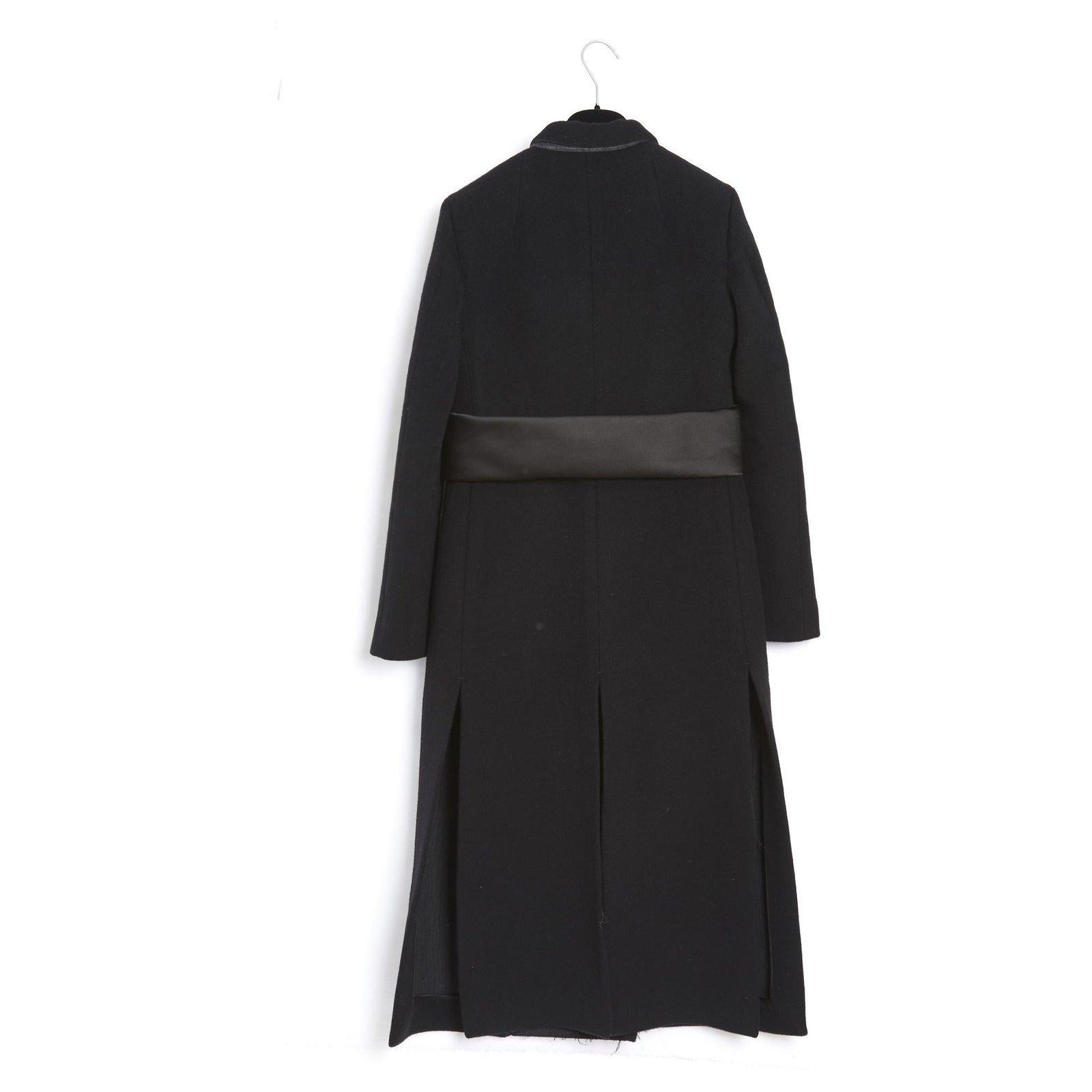 Céline by Phoebe Philo PF14 Manteau FR38 Black Wool Kimono Coat US8 Celine For Sale 1