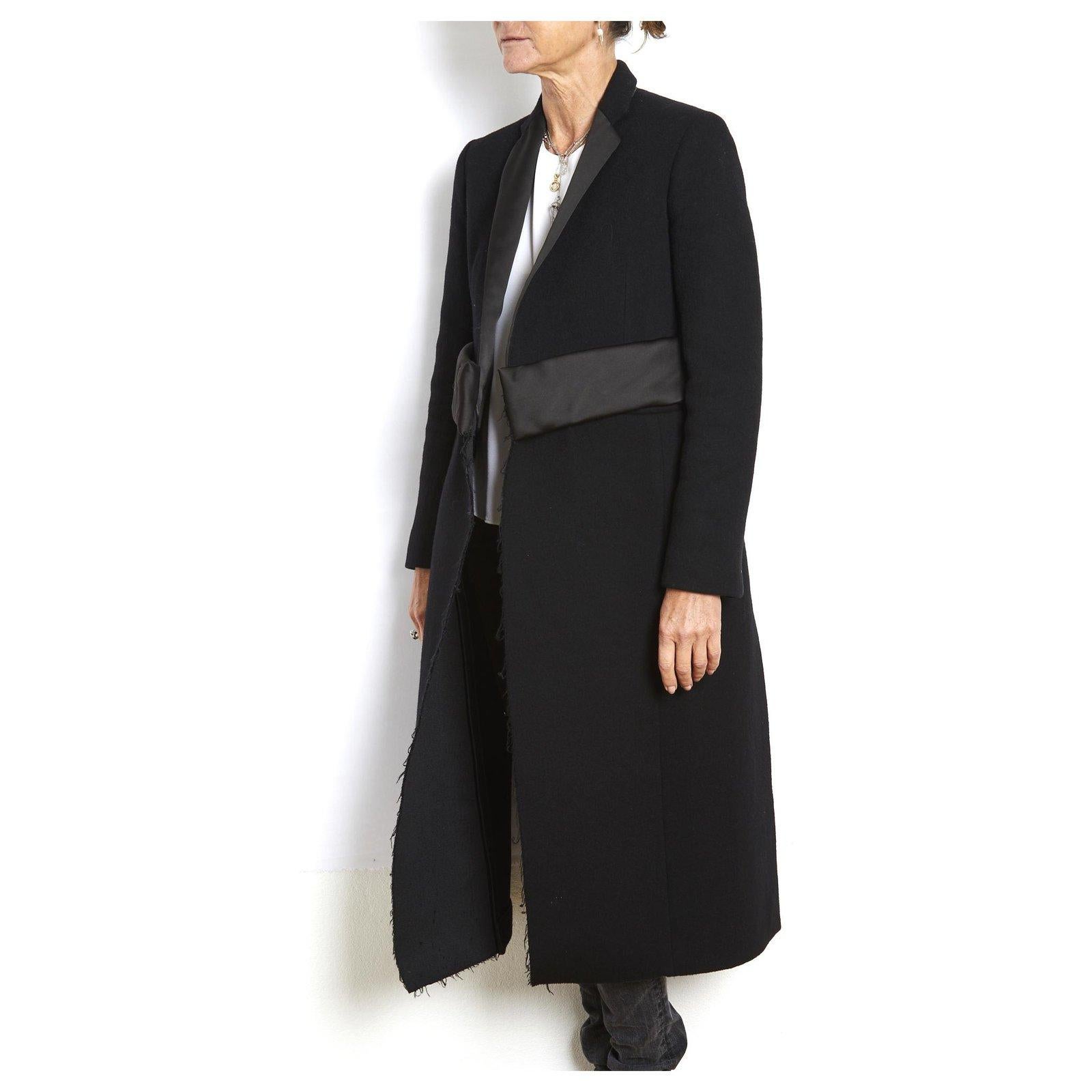 Céline by Phoebe Philo PF14 Manteau FR38 Black Wool Kimono Coat US8 Celine For Sale 3