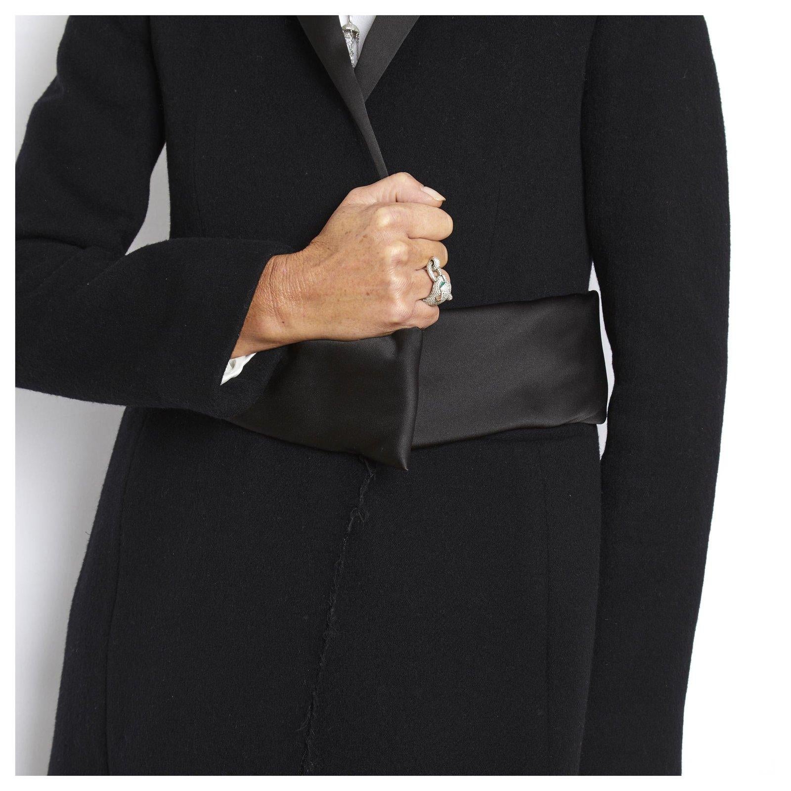 Céline by Phoebe Philo PF14 Manteau FR38 Black Wool Kimono Coat US8 Celine For Sale 4