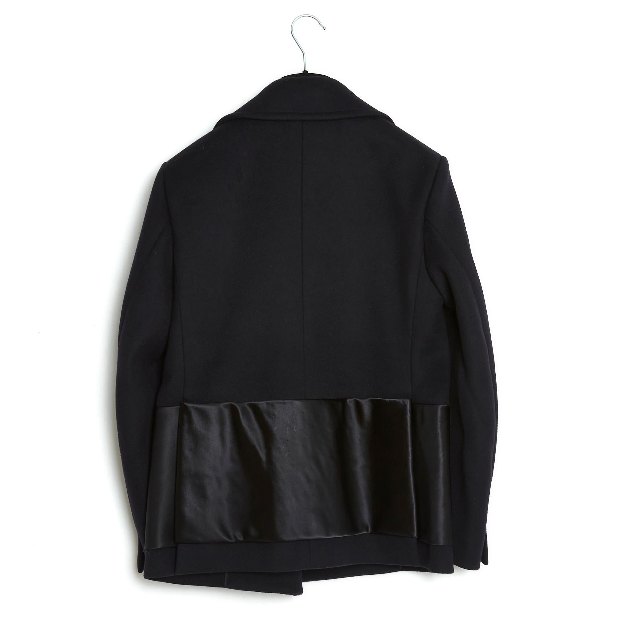 Donna Céline by Phoebe Philo PF14 Veste Caban FR38 Giacca nera di pisello US8 Celine in vendita