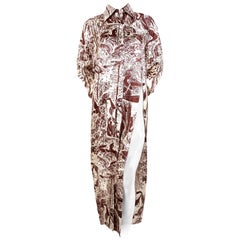 Celine by Phoebe Philo printed runway dress with high slits