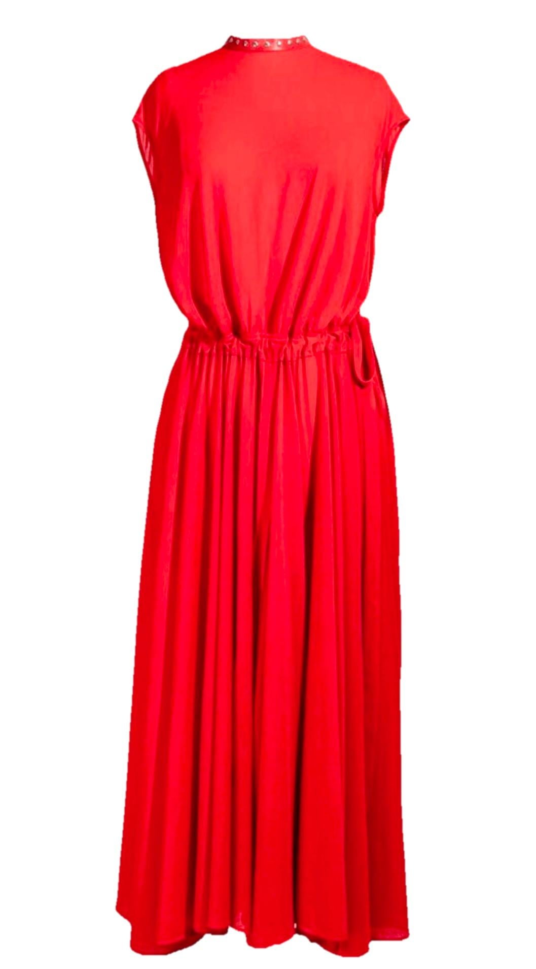 Rouge Celine by Phoebe Philo Robe longue cloutée réversible - Pré-automne 2017 en vente