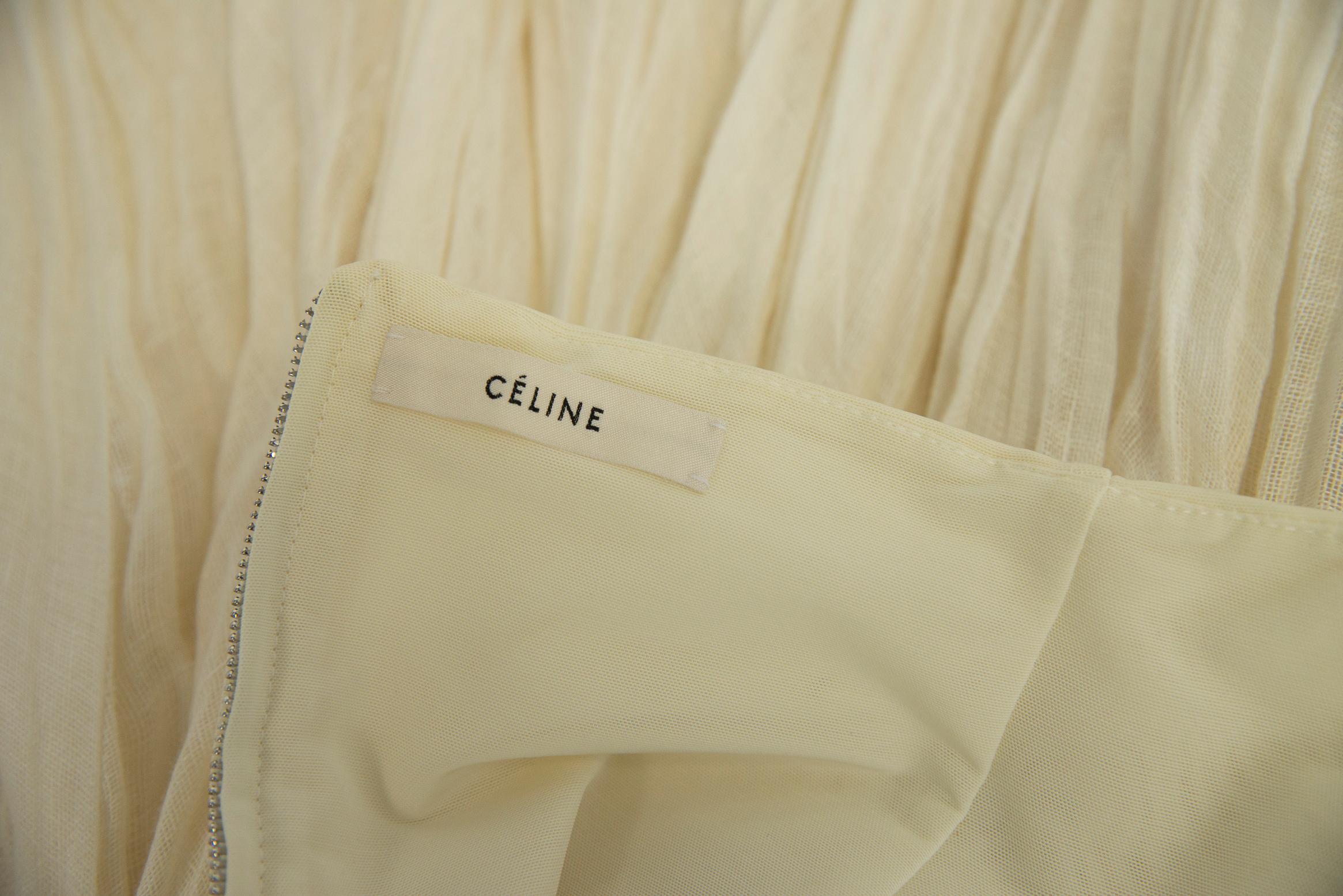 Céline By Phoebe Philo Runway Frayed Linen Maxi Skirt, Spring-Summer 2014 10