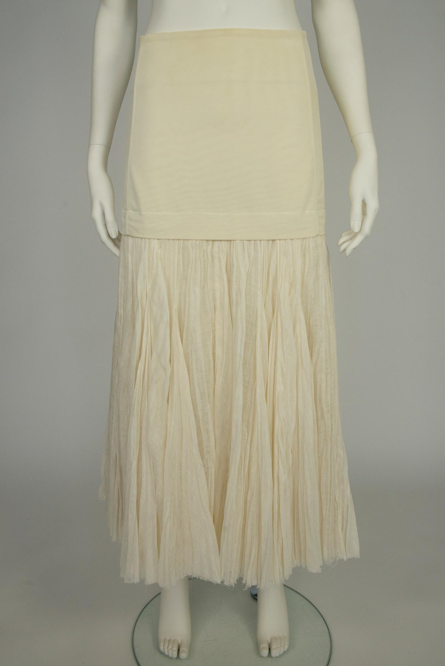 Céline By Phoebe Philo Runway Frayed Linen Maxi Skirt, Spring-Summer 2014 1