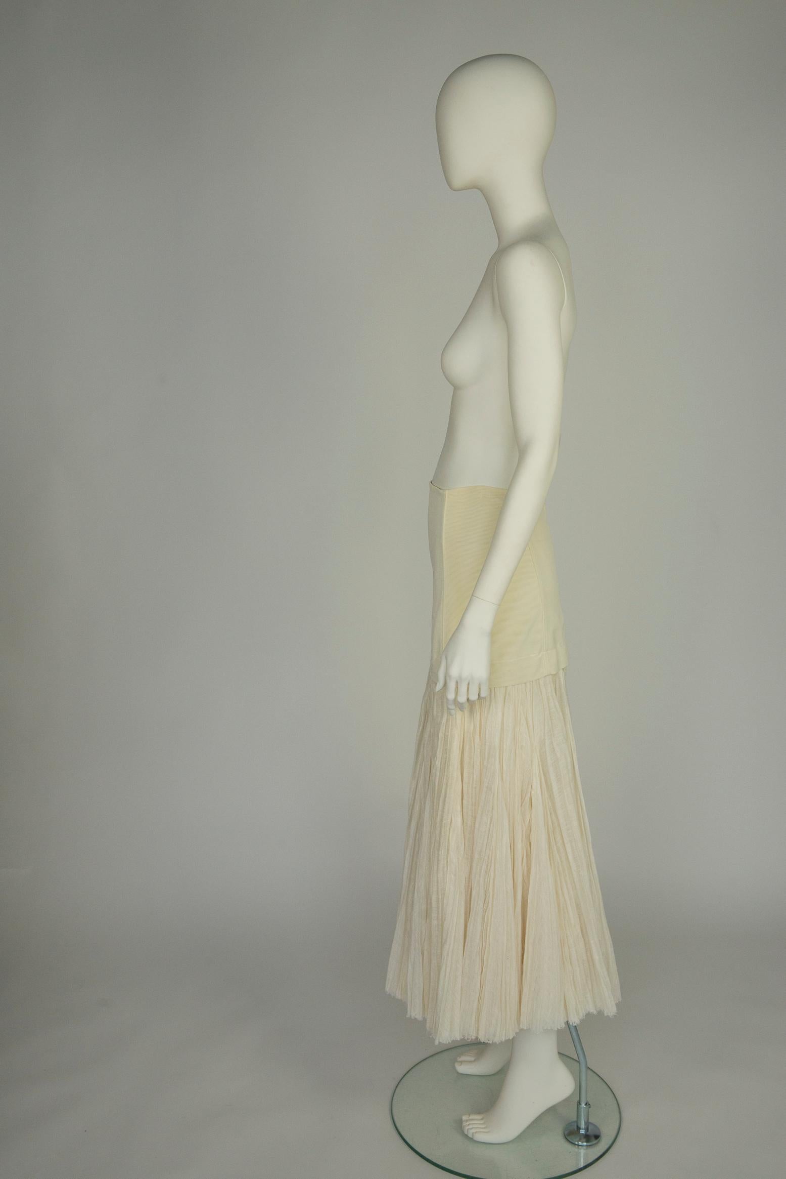 Céline By Phoebe Philo Runway Frayed Linen Maxi Skirt, Spring-Summer 2014 5