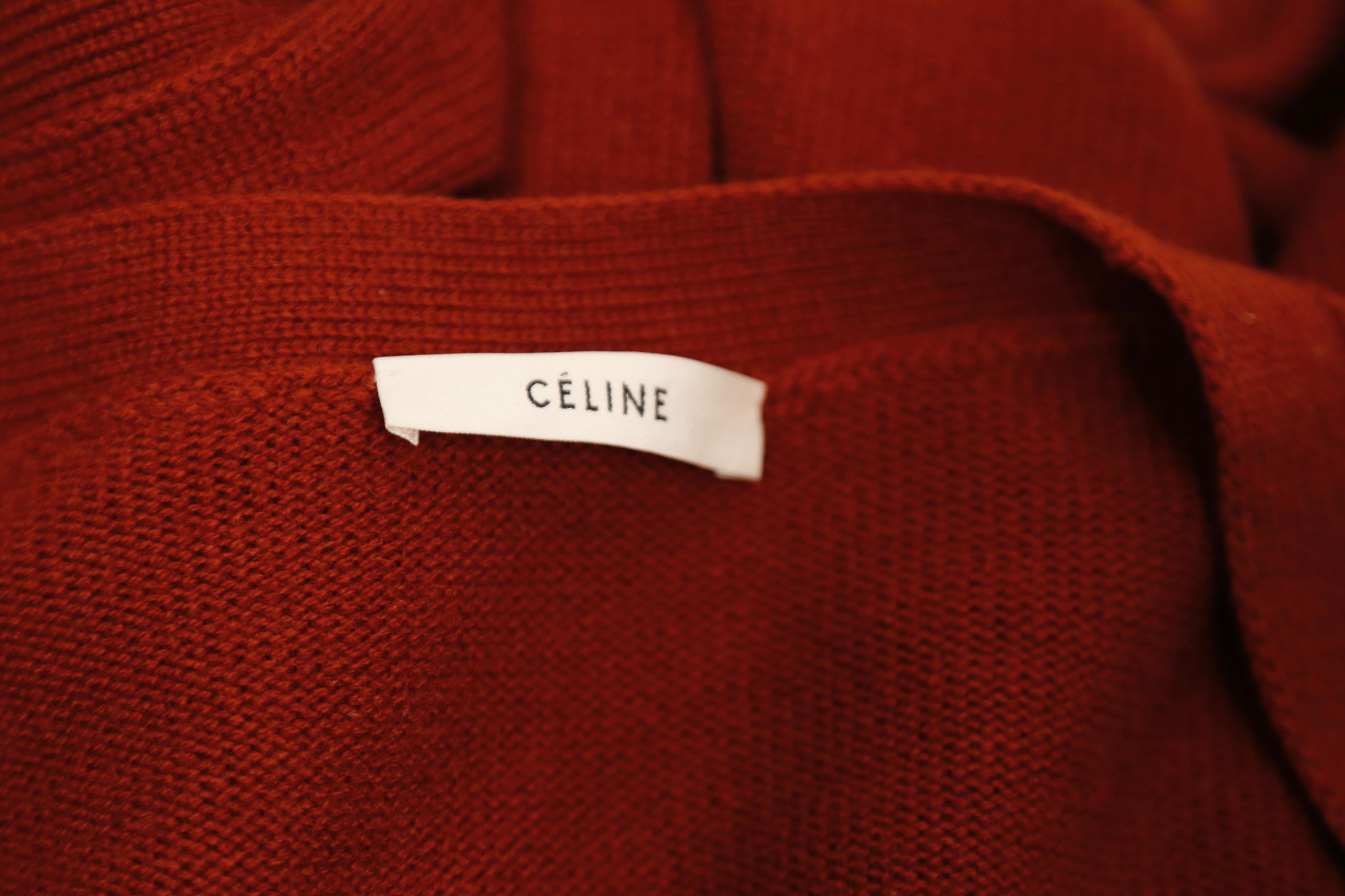 Women's or Men's CELINE by PHOEBE PHILO rust cashmere cardigan