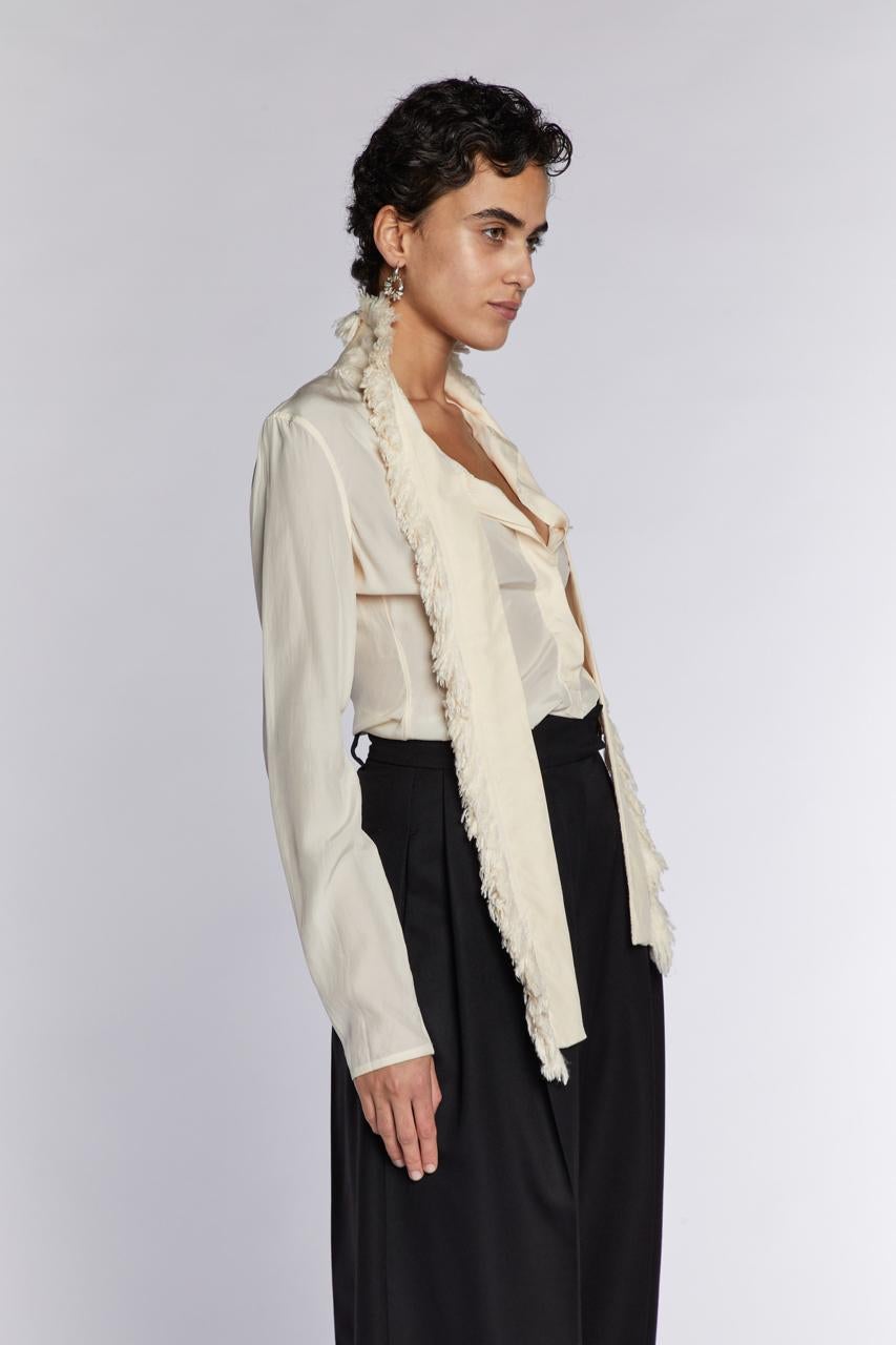 Beige Céline by Phoebe Philo  Silk blouse With Scarf 2010s