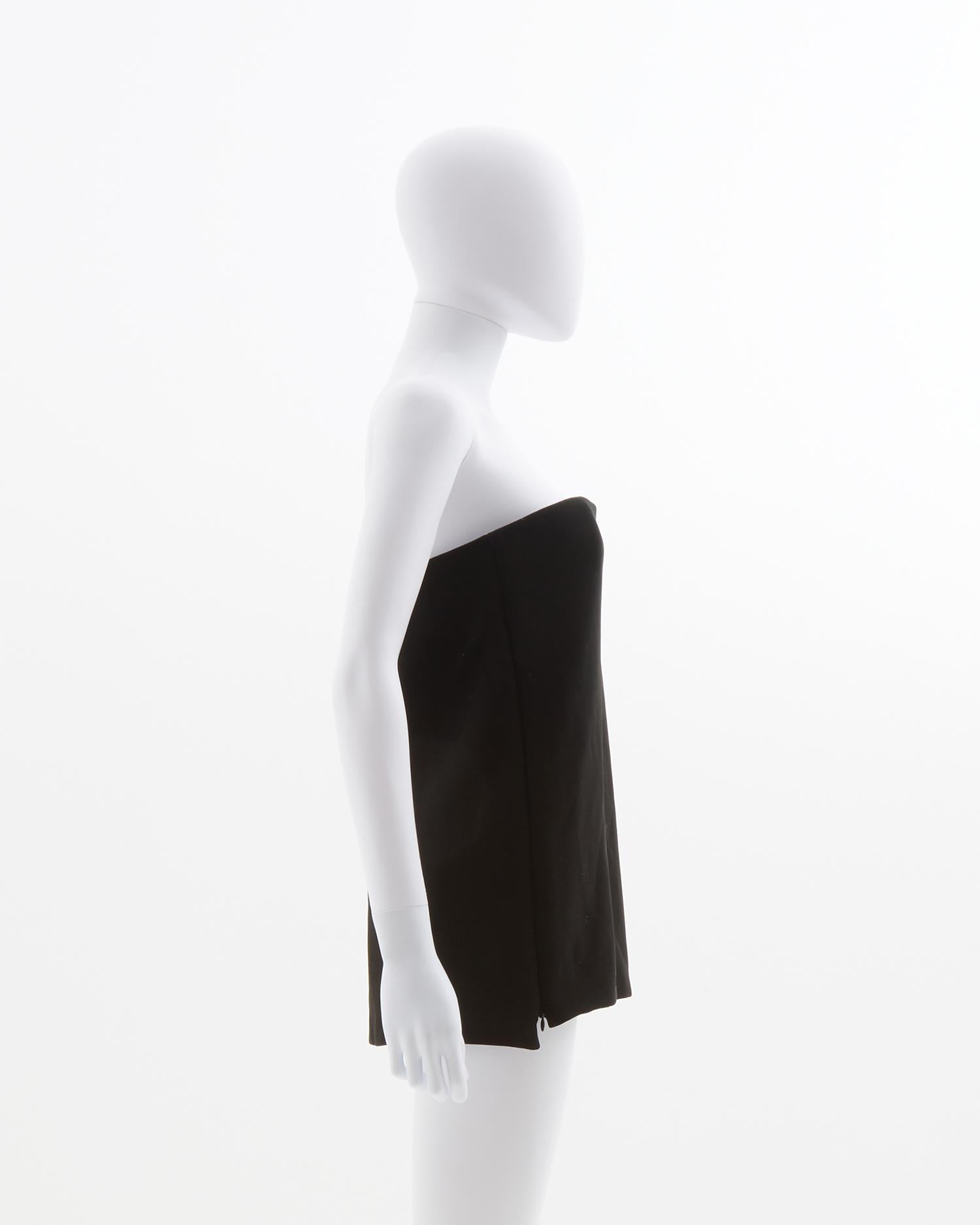 Gray Céline by Phoebe Philo Slack split panel bustier strapless top, fw 2011