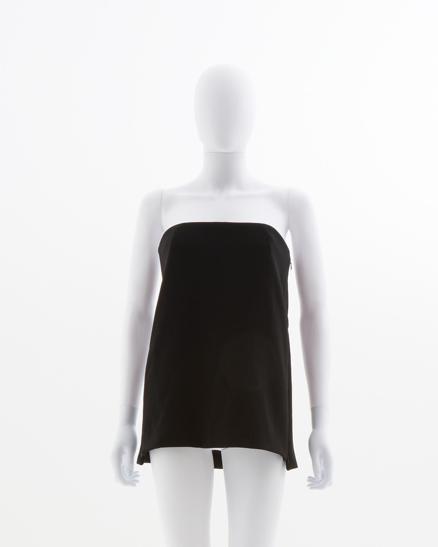 Céline by Phoebe Philo Slack split panel bustier strapless top, fw 2011  In Excellent Condition For Sale In Milano, IT