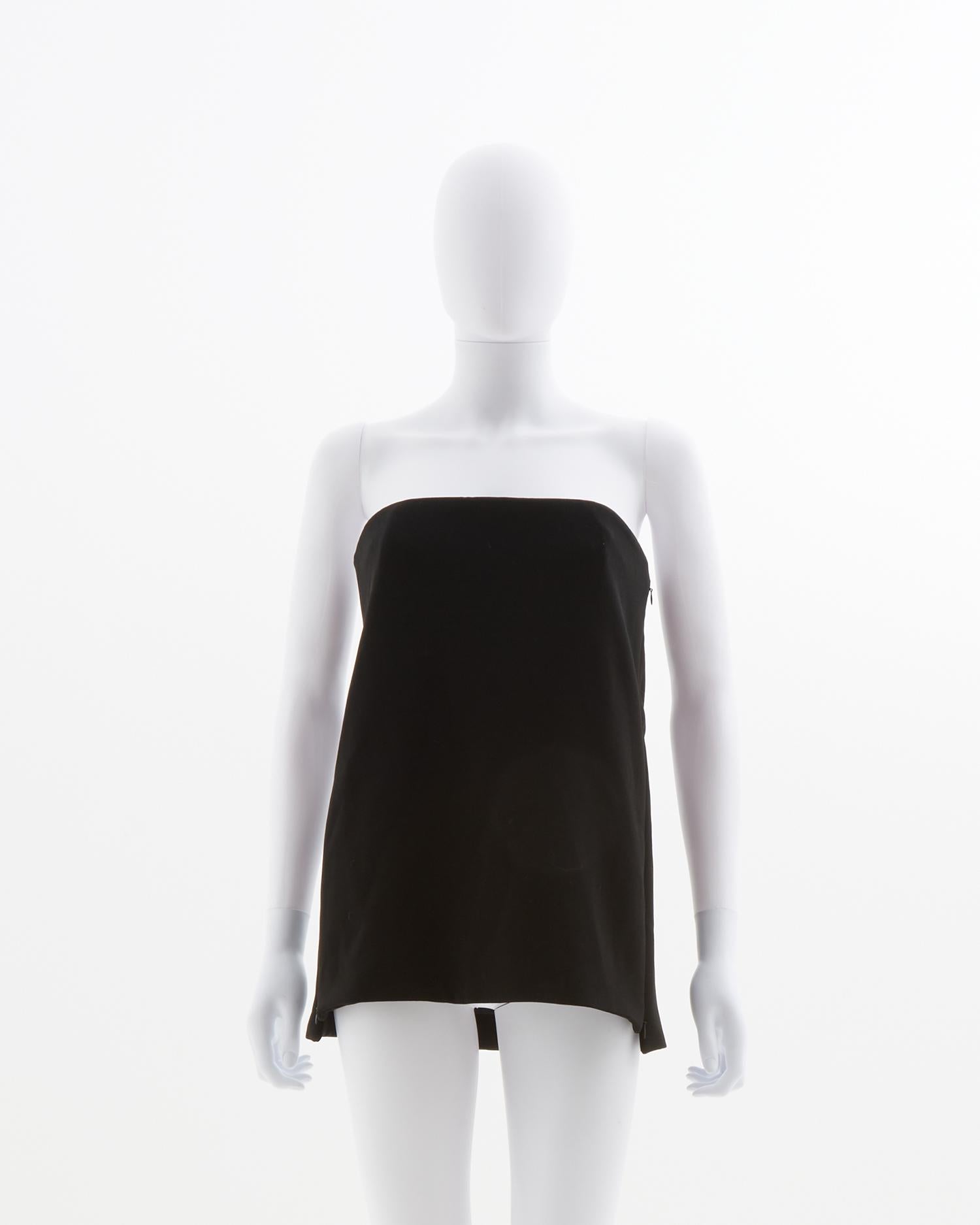 Céline by Phoebe Philo Slack split panel bustier strapless top, fw 2011 In Excellent Condition In Milano, IT