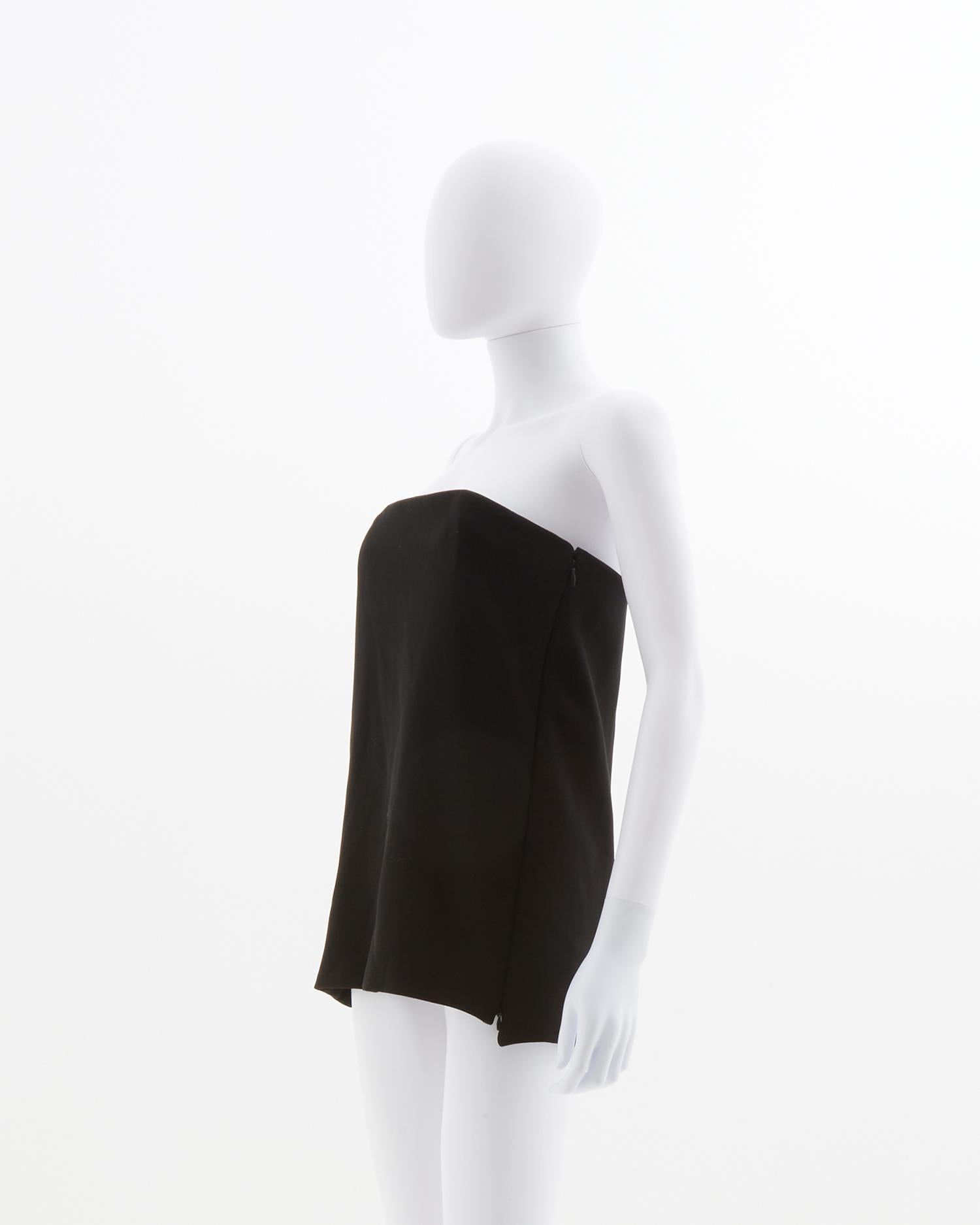 Women's Céline by Phoebe Philo Slack split panel bustier strapless top, fw 2011