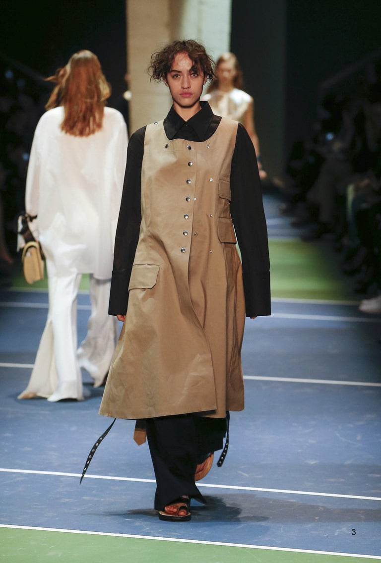 CELINE 13 years Phoebe period Iconic Runway Coat wool 3/4 sleeves, no collar coat outer 2 8J79 gray 36
