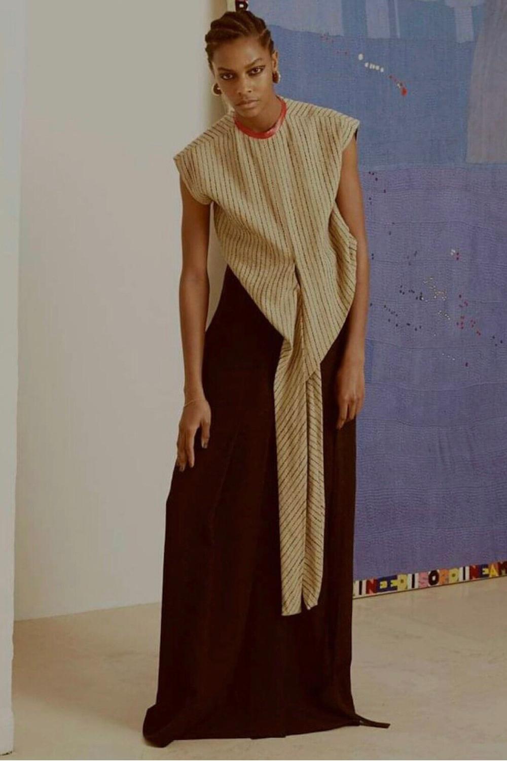 Céline by Phoebe Philo - Completo di tunica e pantaloni a righe PF 2017 in vendita 8