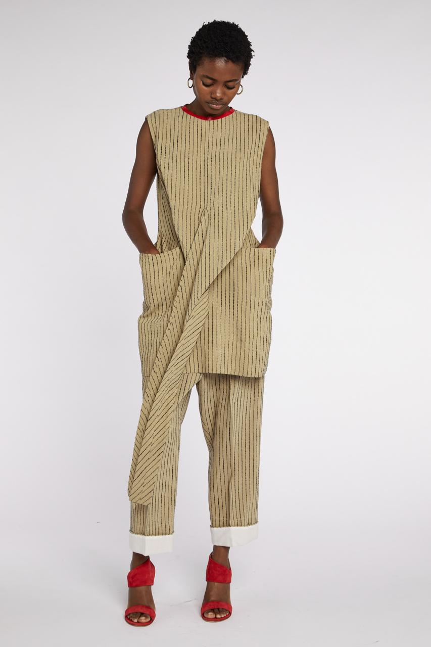 Céline by Phoebe Philo - Completo di tunica e pantaloni a righe PF 2017 In condizioni ottime in vendita a London, GB