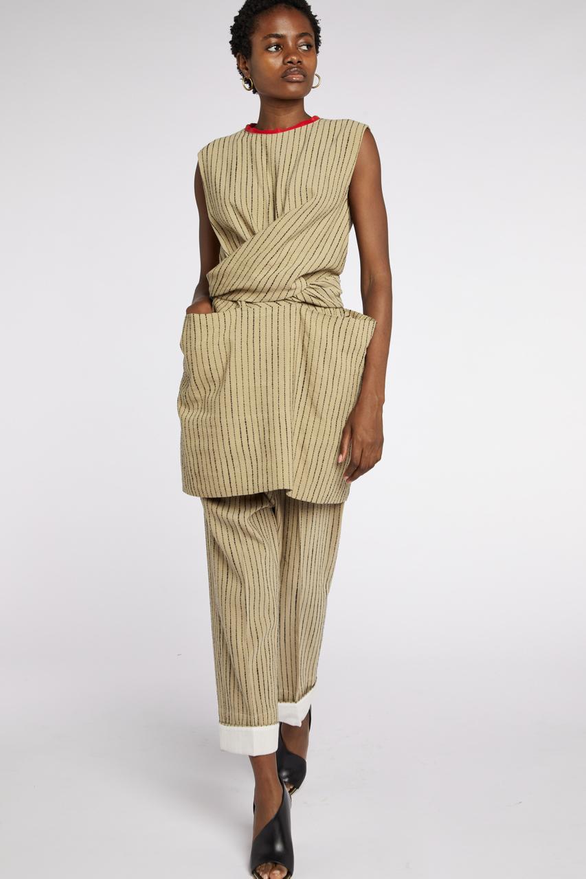 Céline by Phoebe Philo - Completo di tunica e pantaloni a righe PF 2017 in vendita 4