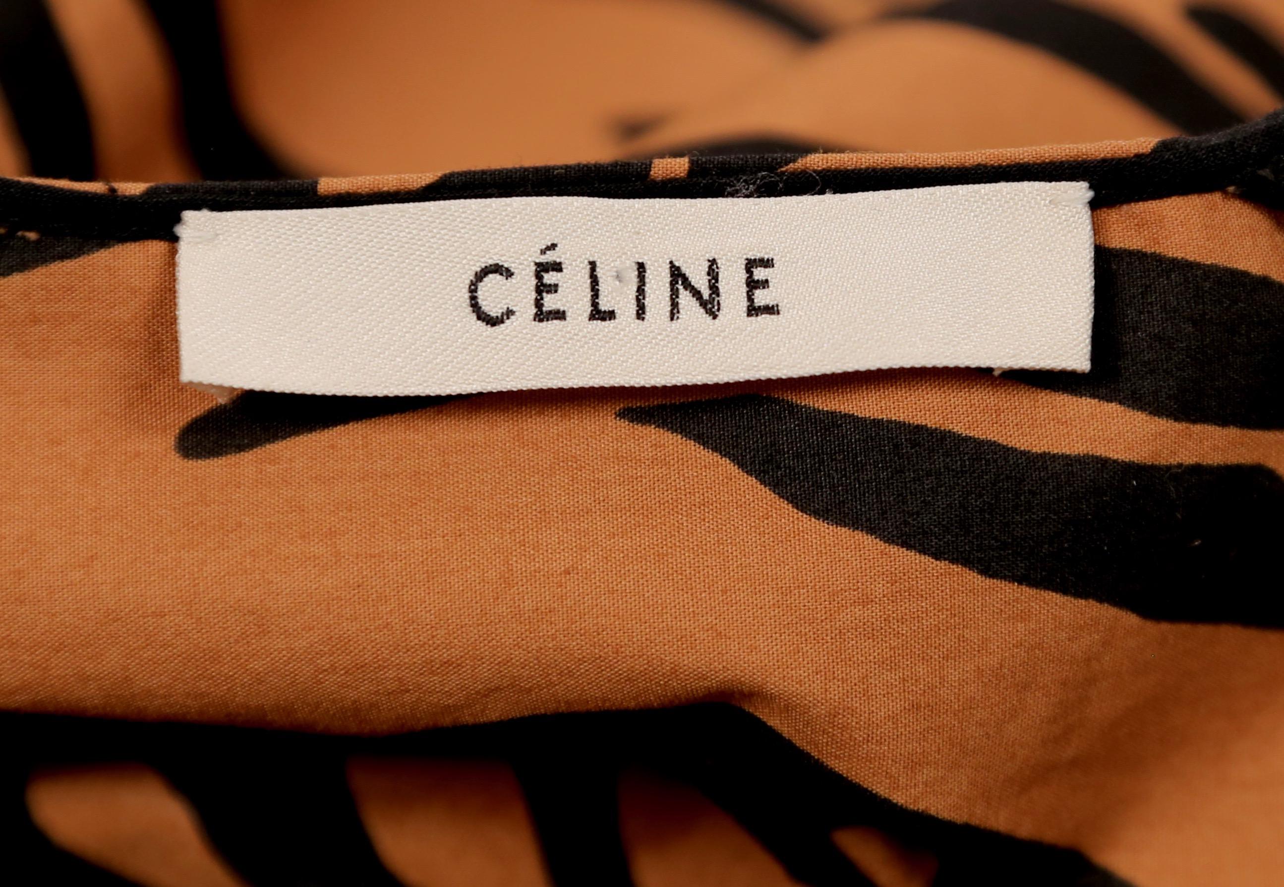 Céline par Phoebe Philo - Robe drapée avec imprimé tigre et ouverture dans le dos, neuve 3
