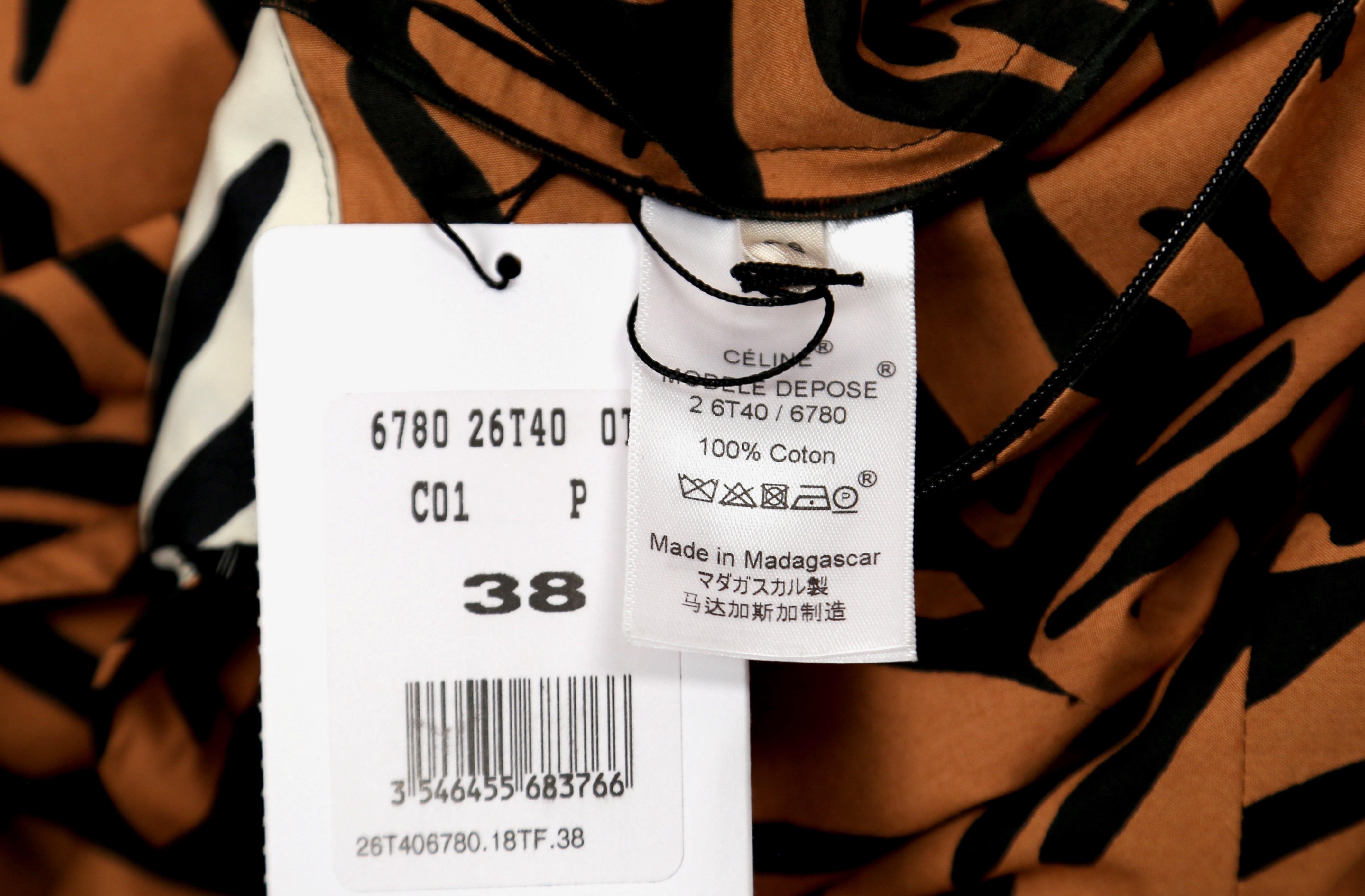 CELINE by PHOEBE PHILO tiger print draped dress with open back - new 1